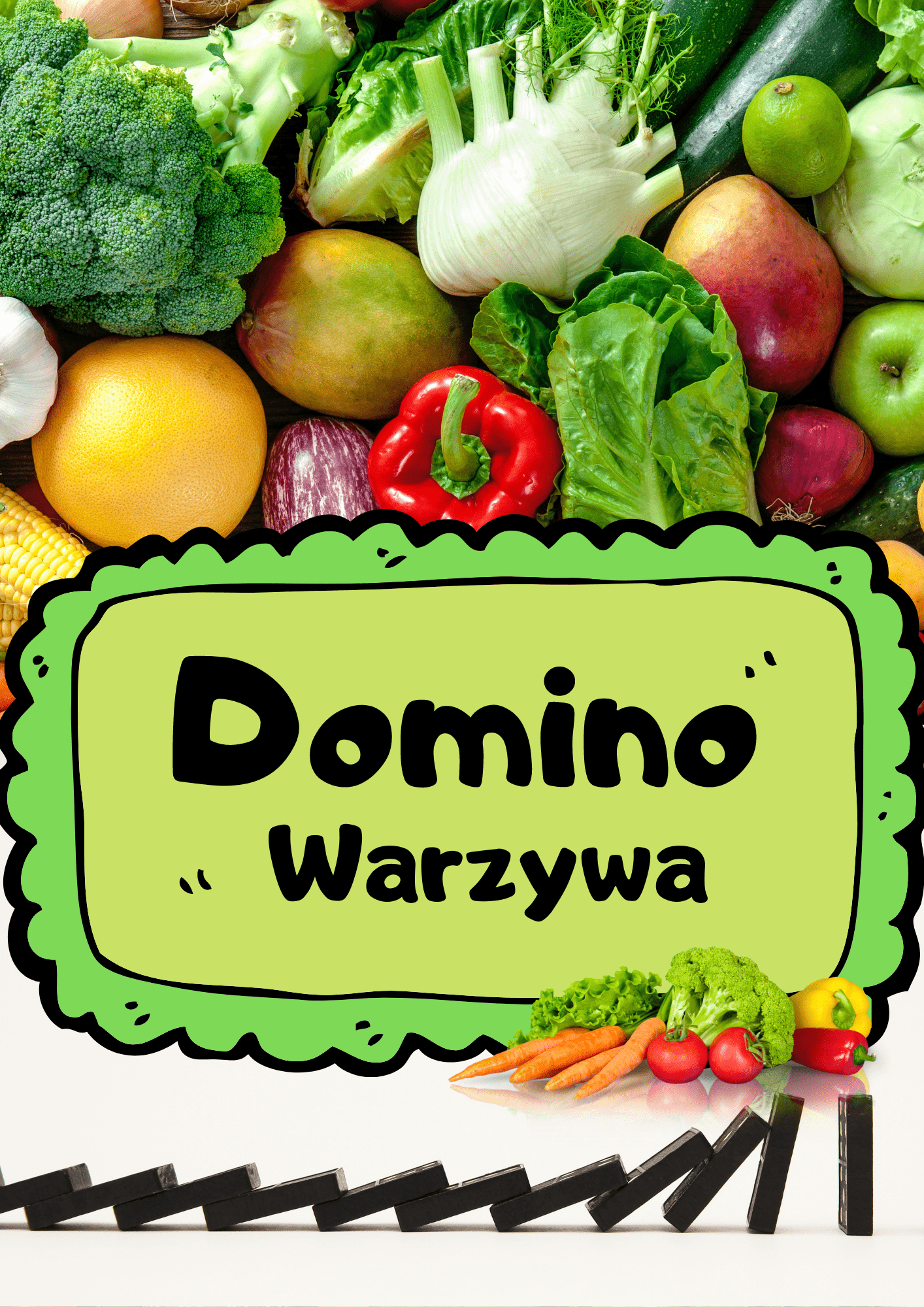 Domino - Warzywa gra PDF dla dzieci - edu - skarbnica.pl