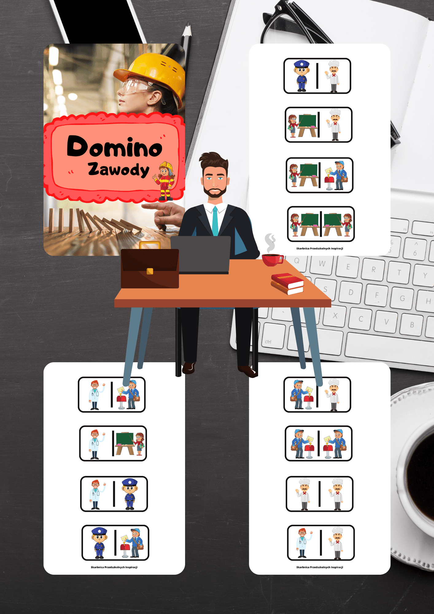 Domino - Zawody gra PDF dla dzieci - edu - skarbnica.pl
