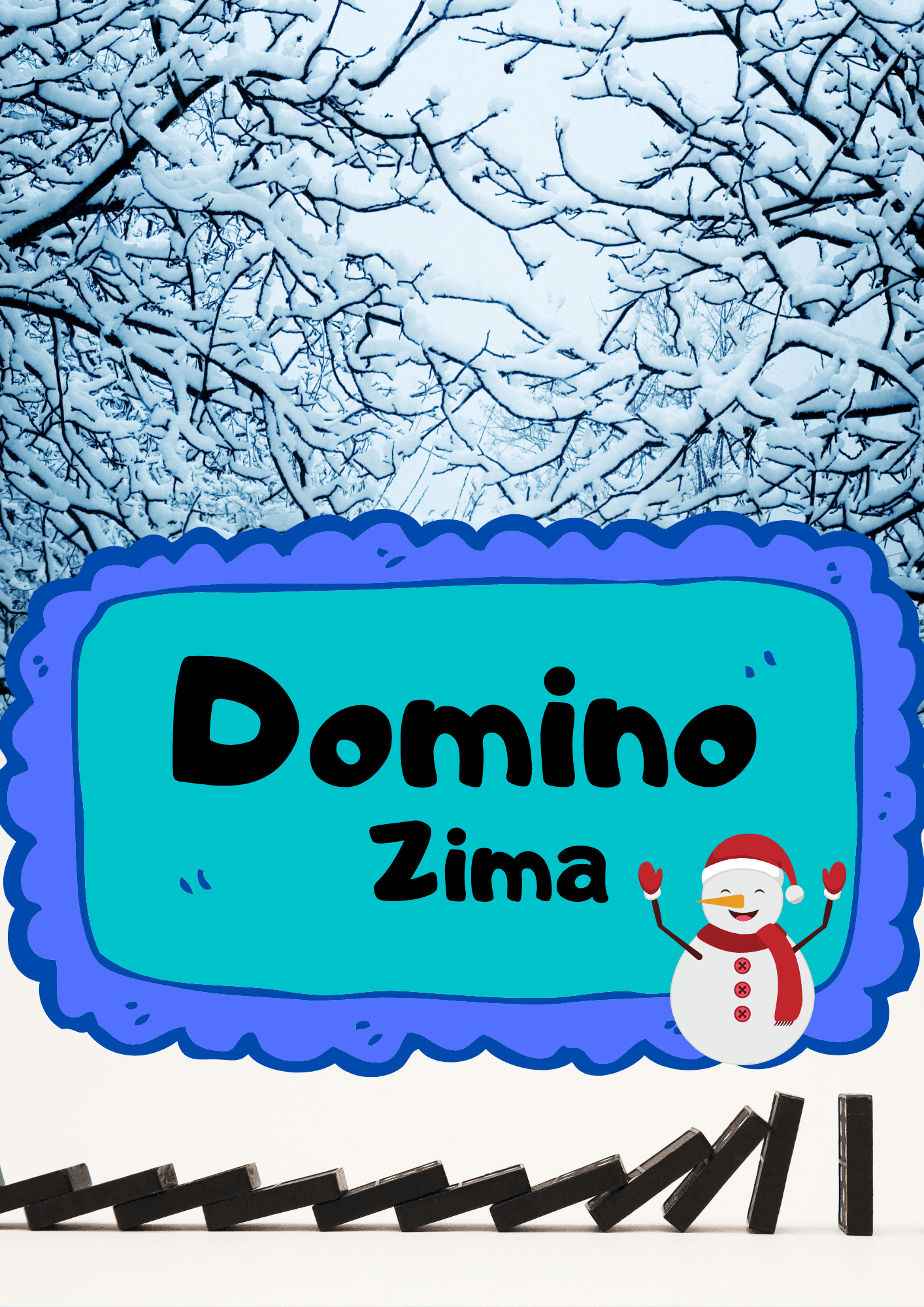 Domino - Zima gra PDF dla dzieci - edu - skarbnica.pl