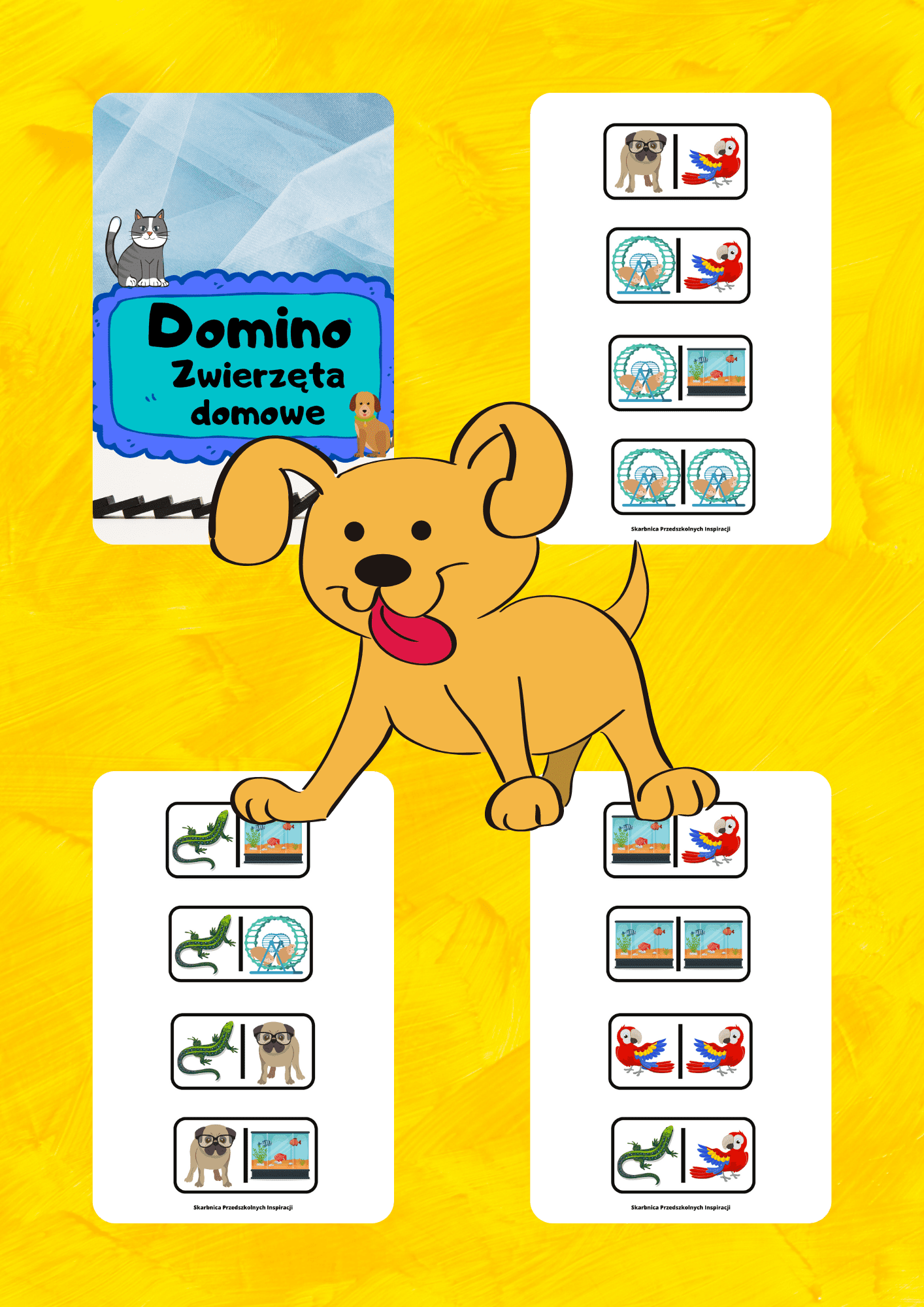 Domino - Zwierzęta domowe gra PDF - edu - skarbnica.pl
