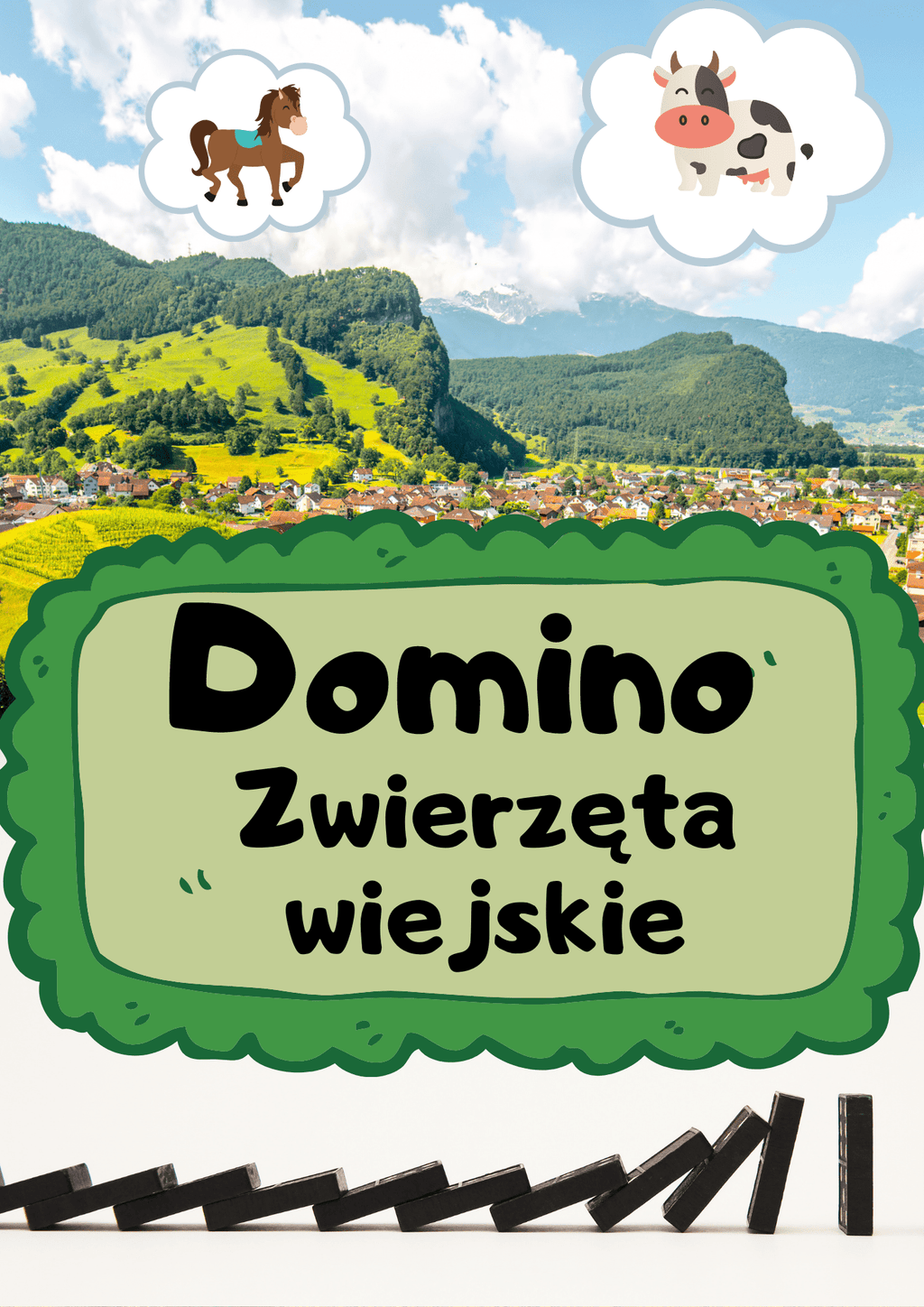 Domino - zwierzęta wiejskie gra PDF - edu - skarbnica.pl