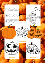 Dyniowy i Halloween zestaw PDF dla dzieci - edu - skarbnica.pl