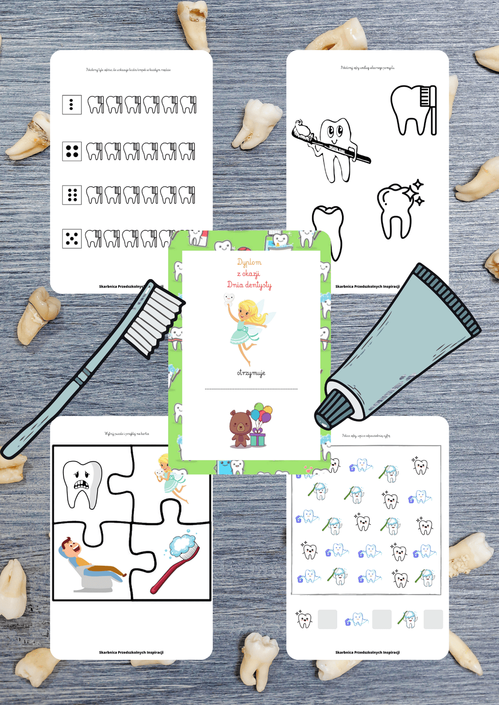 Dzień dentysty zestaw PDF dla dzieci - edu - skarbnica.pl
