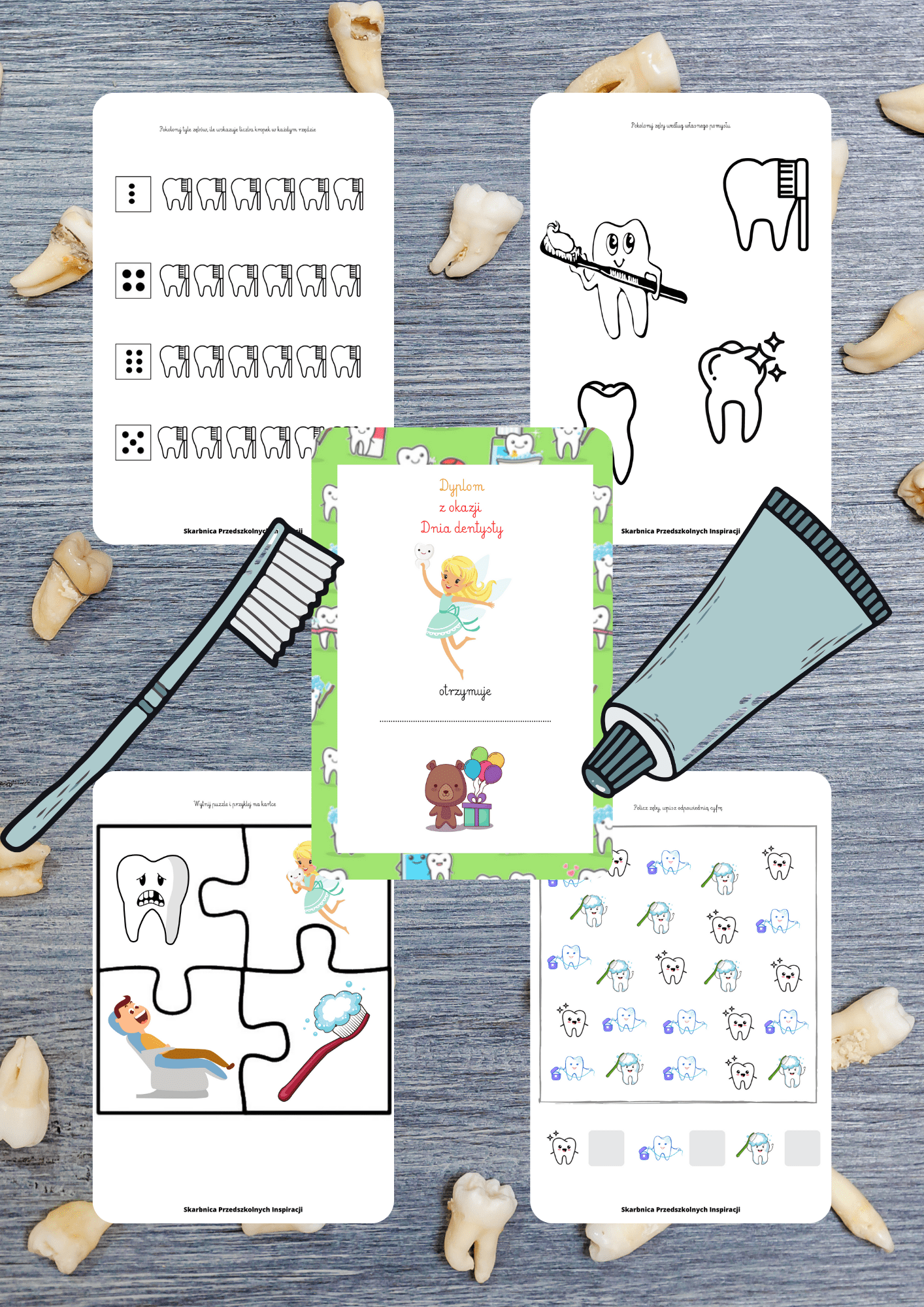 Dzień dentysty zestaw PDF dla dzieci - edu - skarbnica.pl