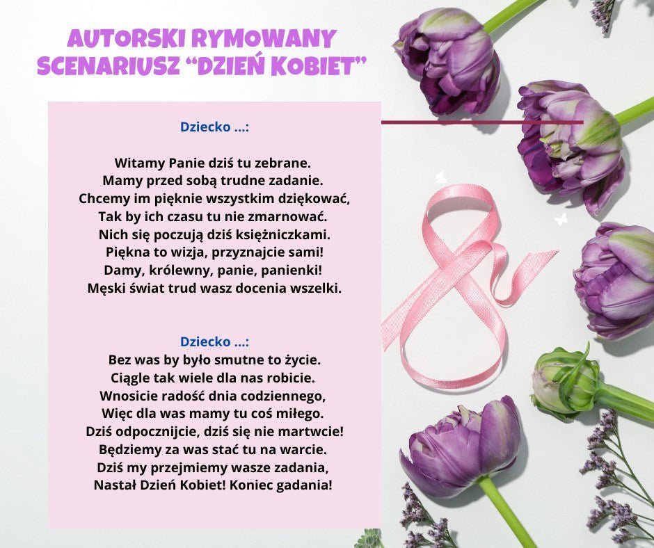 Dzień kobiet - autorski scenariusz - edu - skarbnica.pl