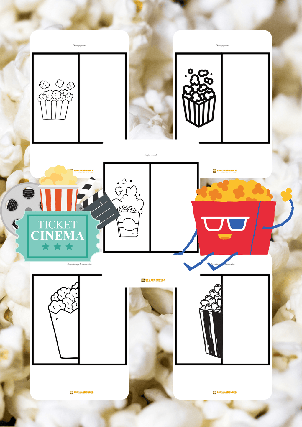 Dzień popcornu zestaw PDF dla dzieci - edu - skarbnica.pl