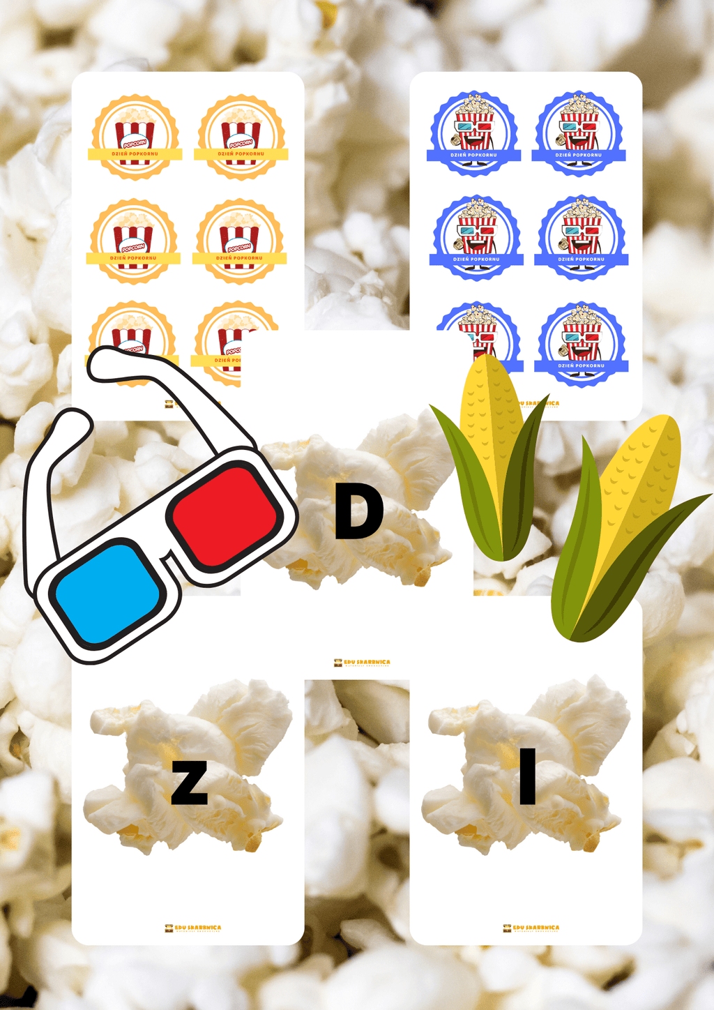 Dzień popcornu zestaw PDF dla dzieci - edu - skarbnica.pl