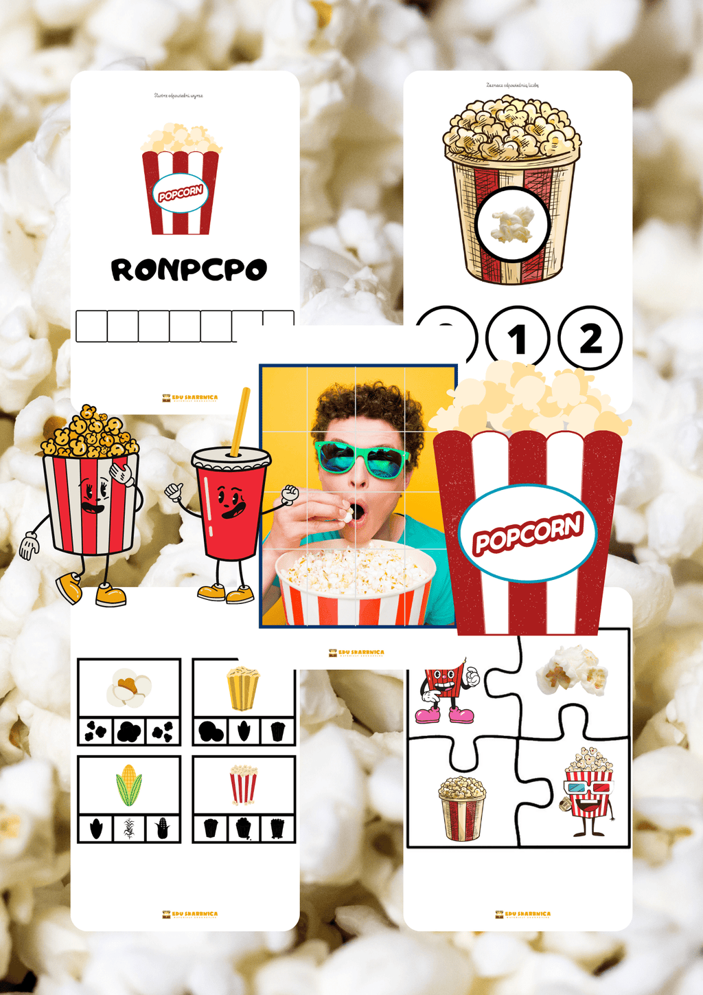 Dzień popcornu zestaw PDF dla dzieci - edu - skarbnica.pl