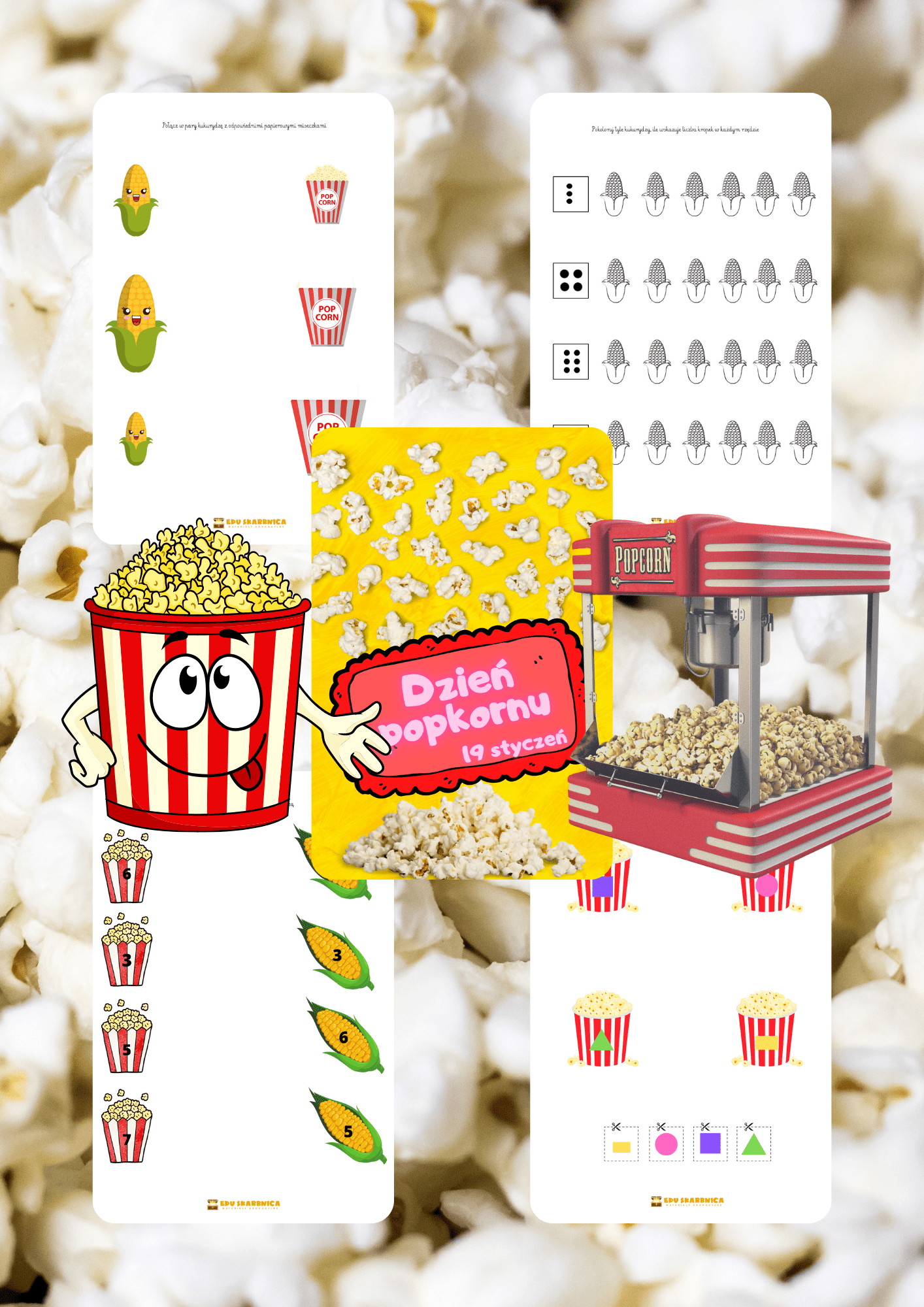 Dzień popcornu zestaw PDF dla dzieci - edu - skarbnica.pl