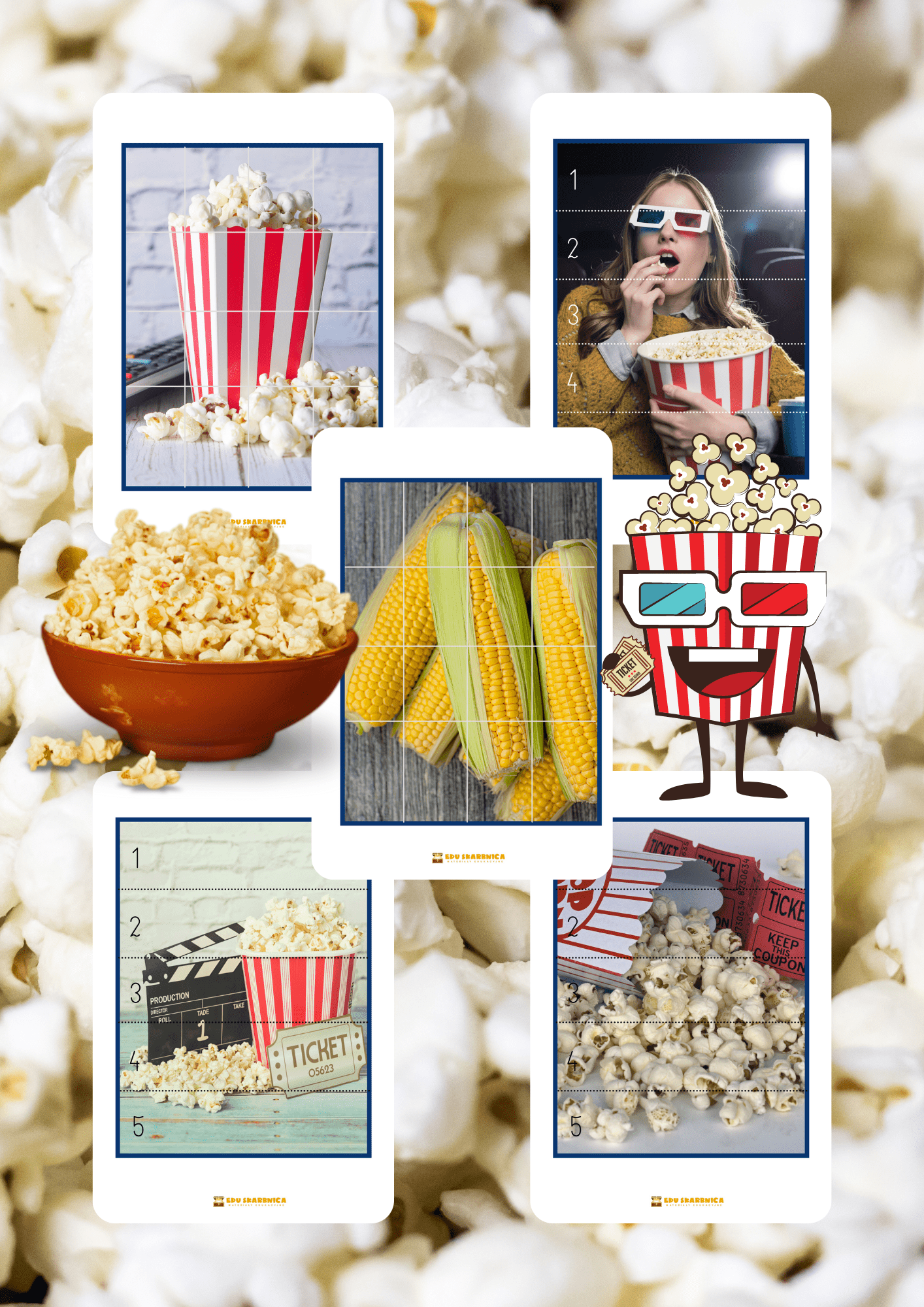 Dzień popcornu zestaw PDF dla dzieci - edu - skarbnica.pl