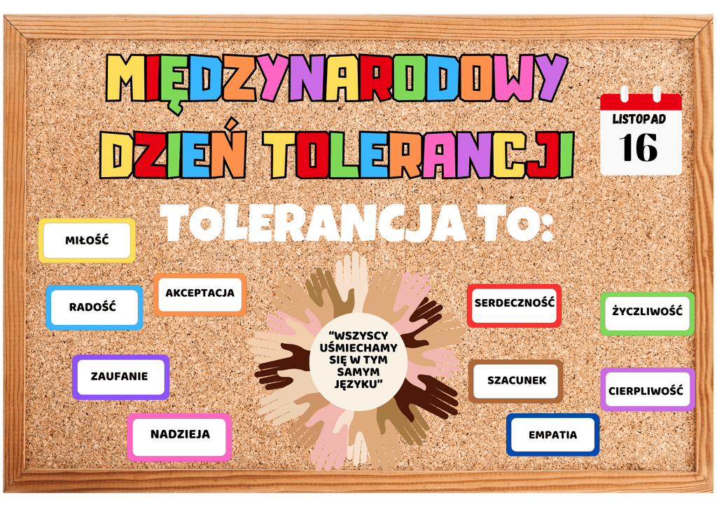 Dzień tolerancji - gazetka XXL / dekoracja - edu - skarbnica.pl