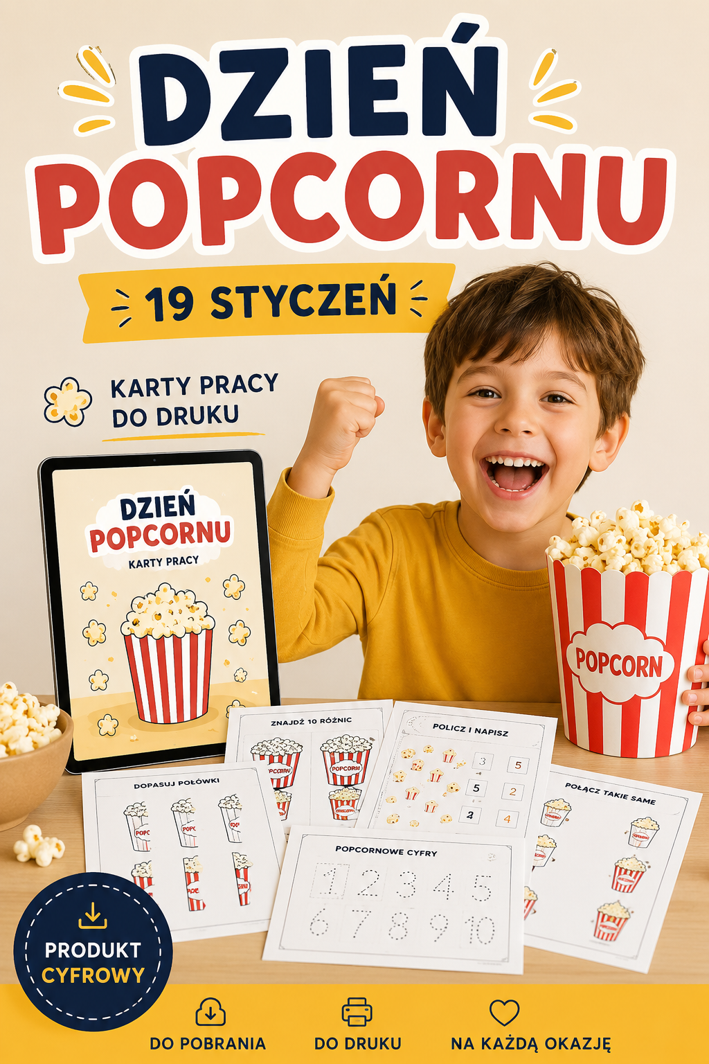 Dzień popcornu zestaw PDF dla dzieci