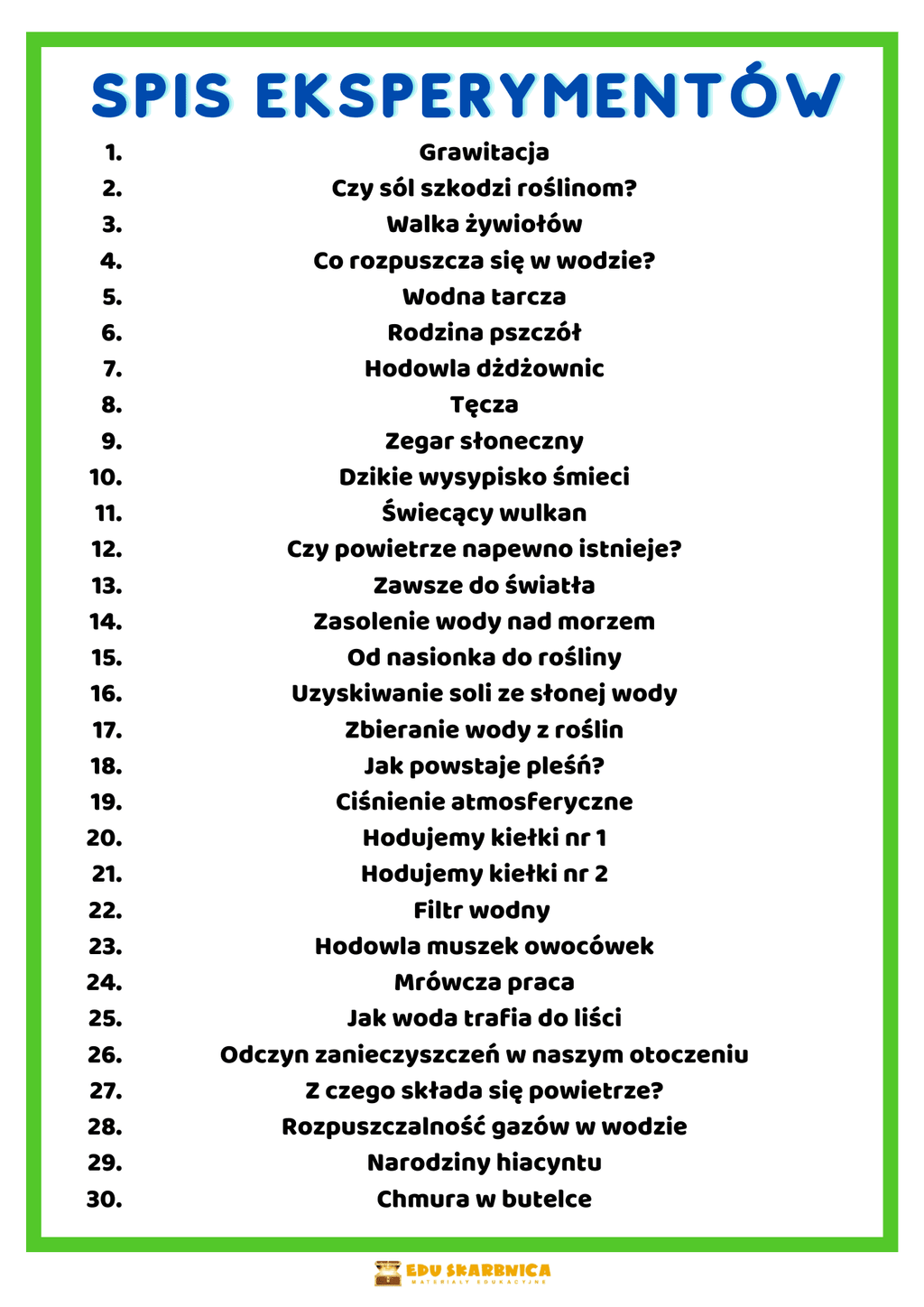 Eksperymenty przyrodnicze ( dzień ziemi ) - edu - skarbnica.pl