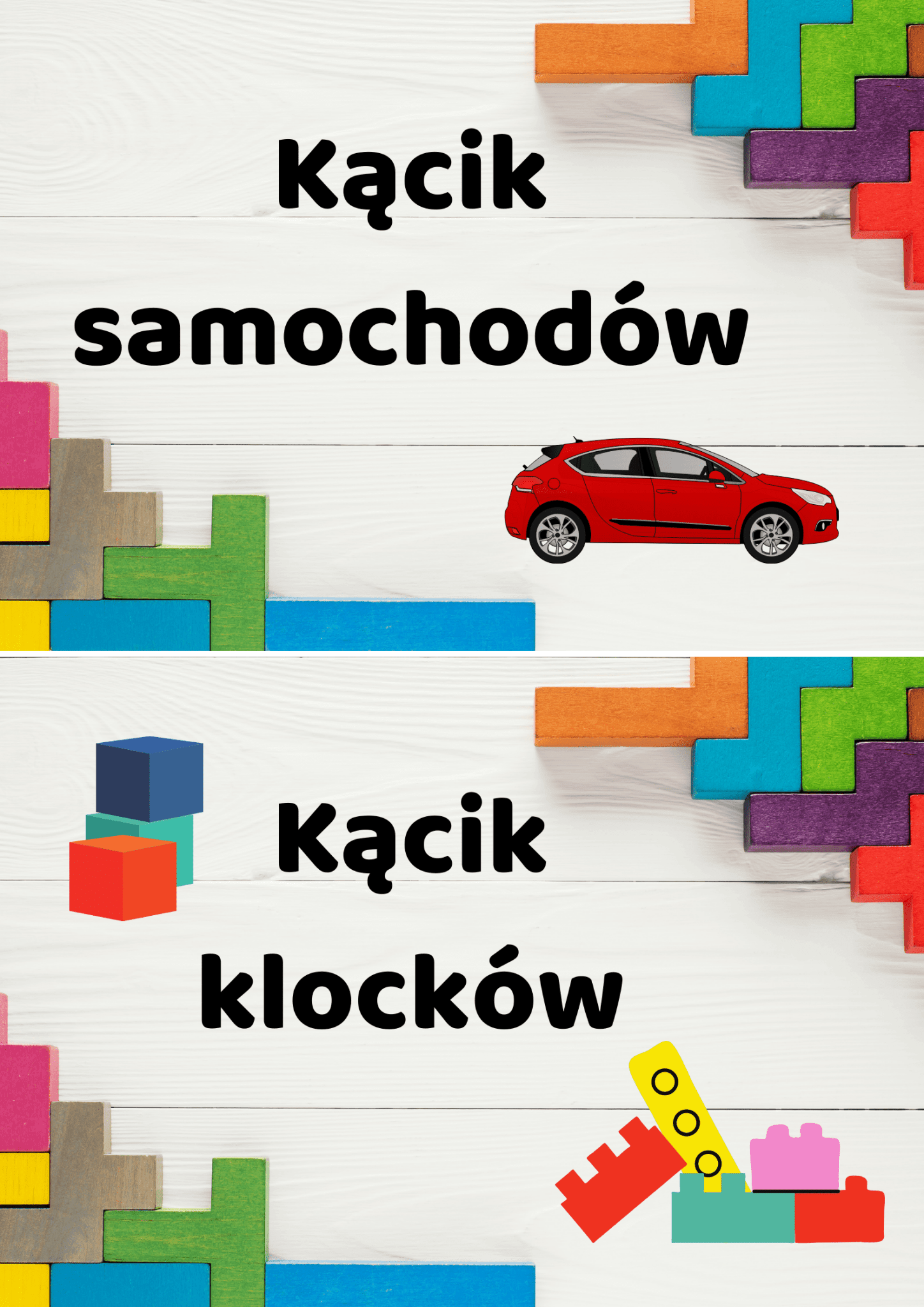 Etykiety do kącików PDF dla dzieci - edu - skarbnica.pl