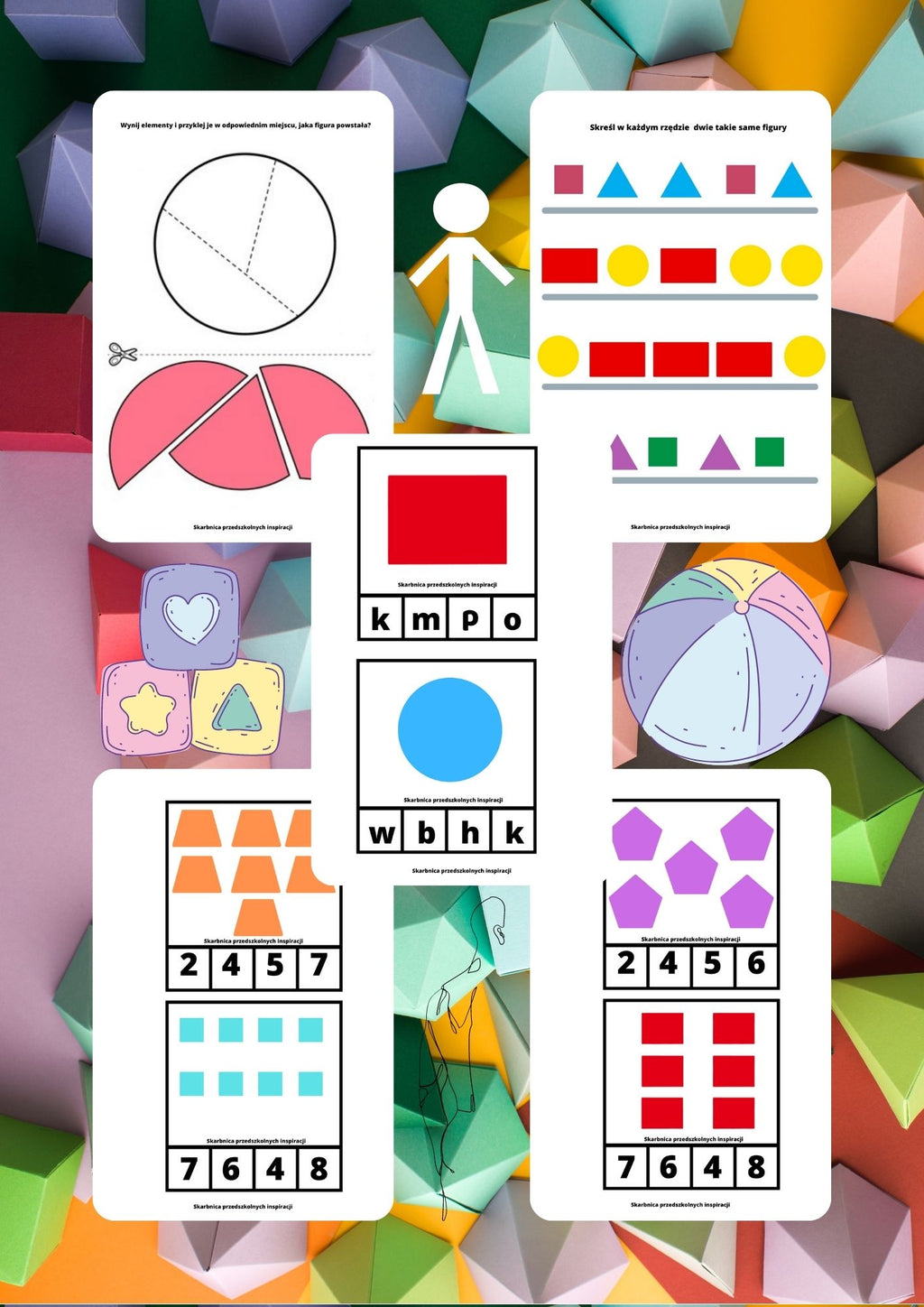 Figury geometryczne zestaw dla dzieci - edu - skarbnica.pl
