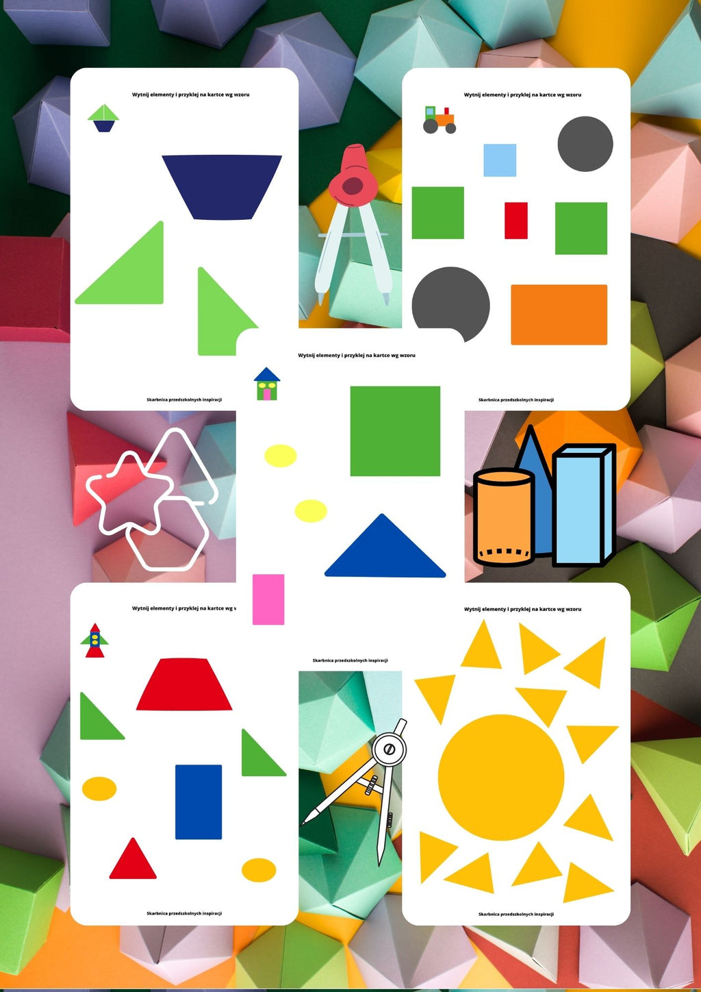 Figury geometryczne zestaw dla dzieci - edu - skarbnica.pl