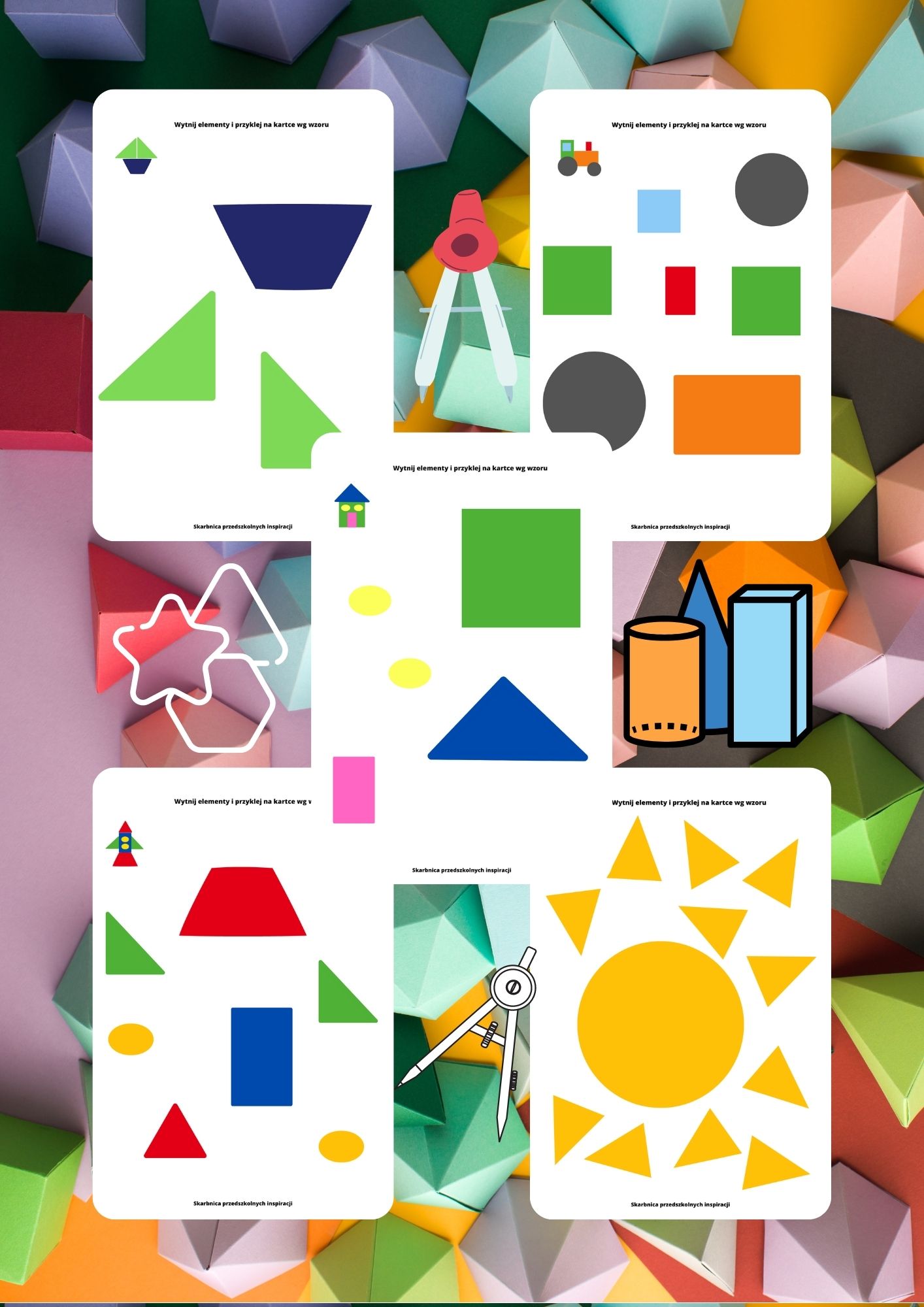 Figury geometryczne zestaw dla dzieci - edu - skarbnica.pl
