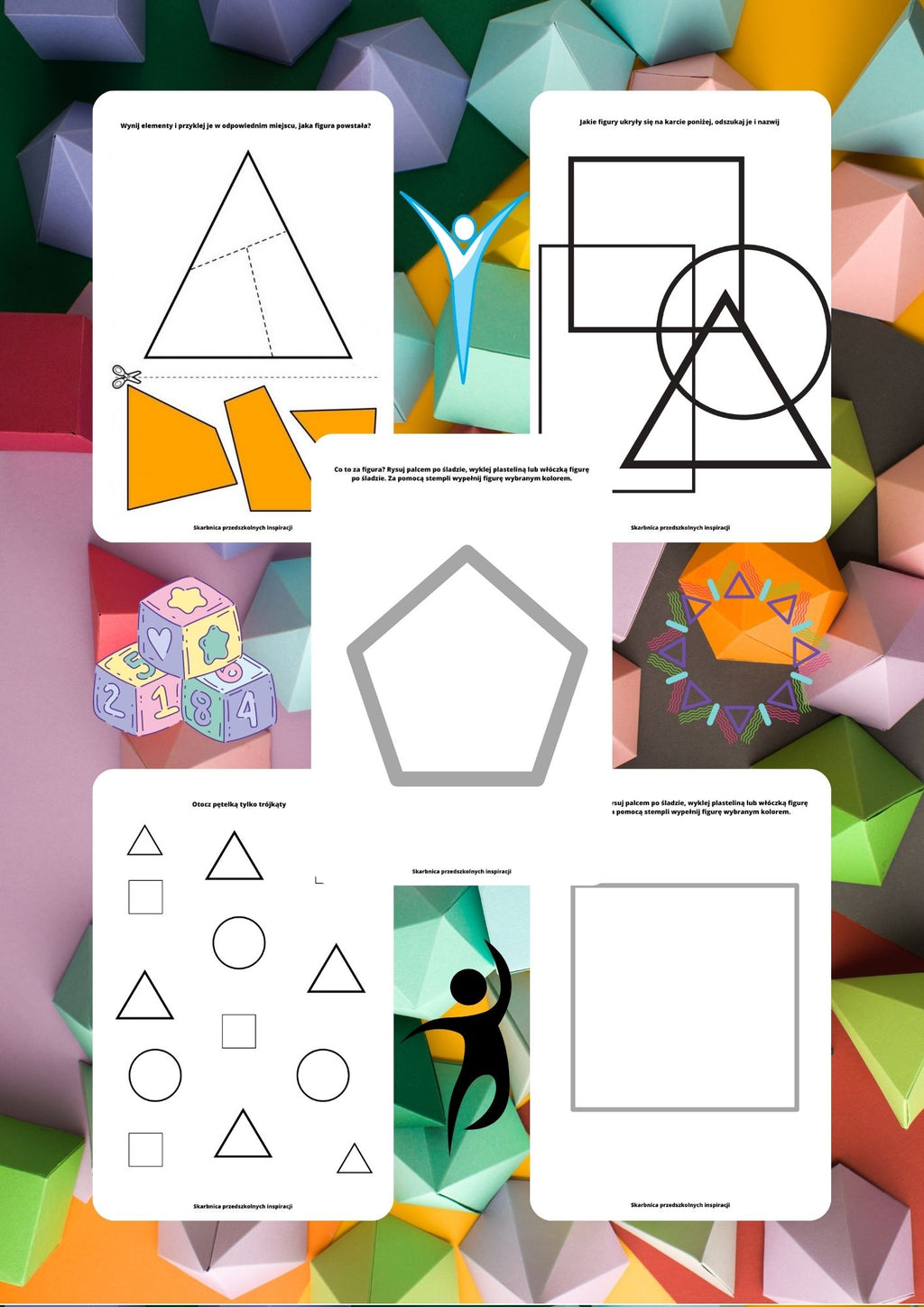 Figury geometryczne zestaw dla dzieci - edu - skarbnica.pl