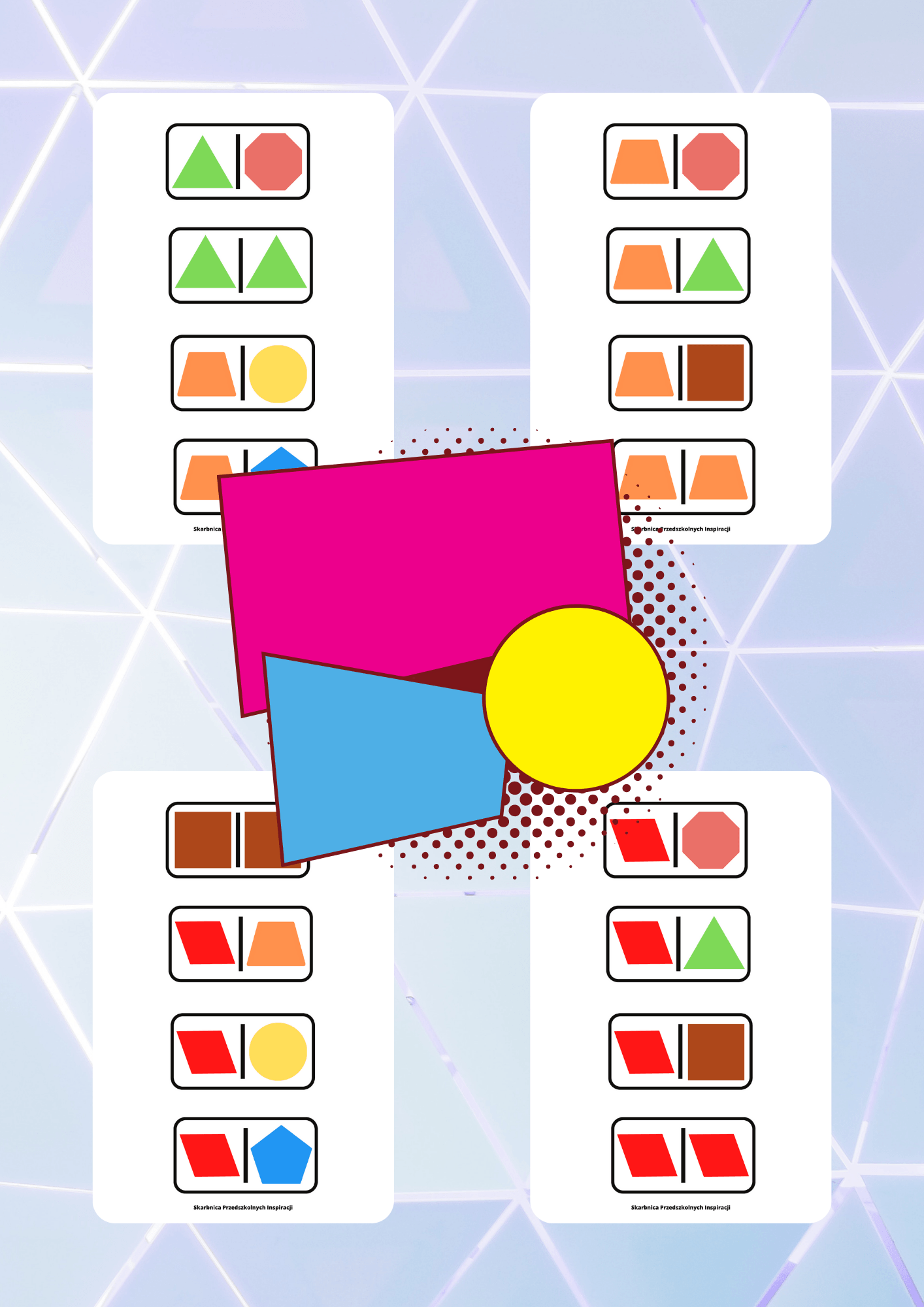 Gra domino - Figury geometryczne - edu - skarbnica.pl