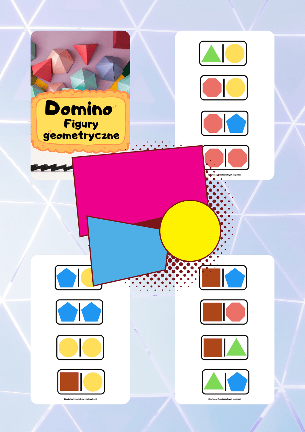 Gra domino - Figury geometryczne - edu - skarbnica.pl