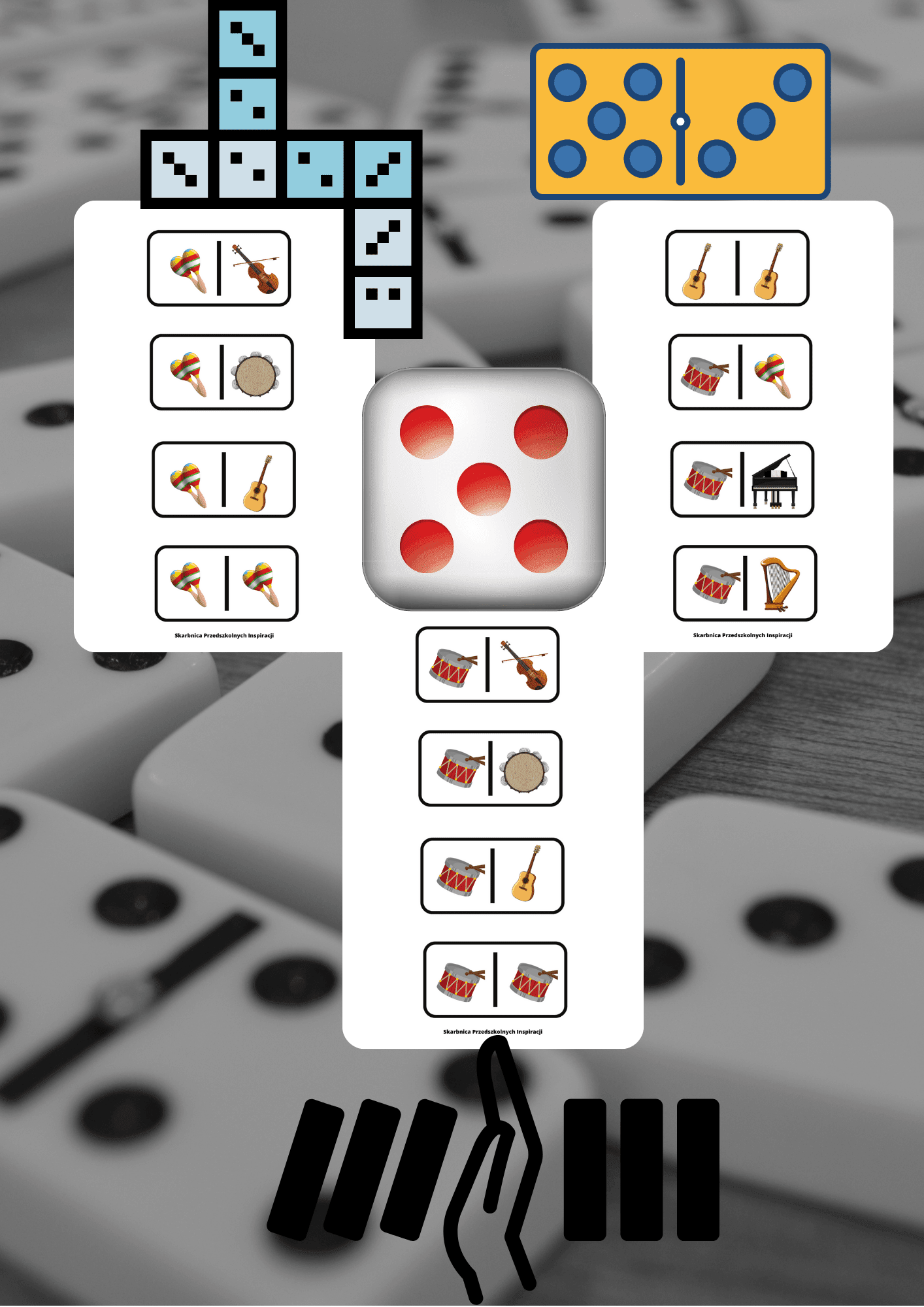 Gra Domino - Instrumenty muzyczne - edu - skarbnica.pl