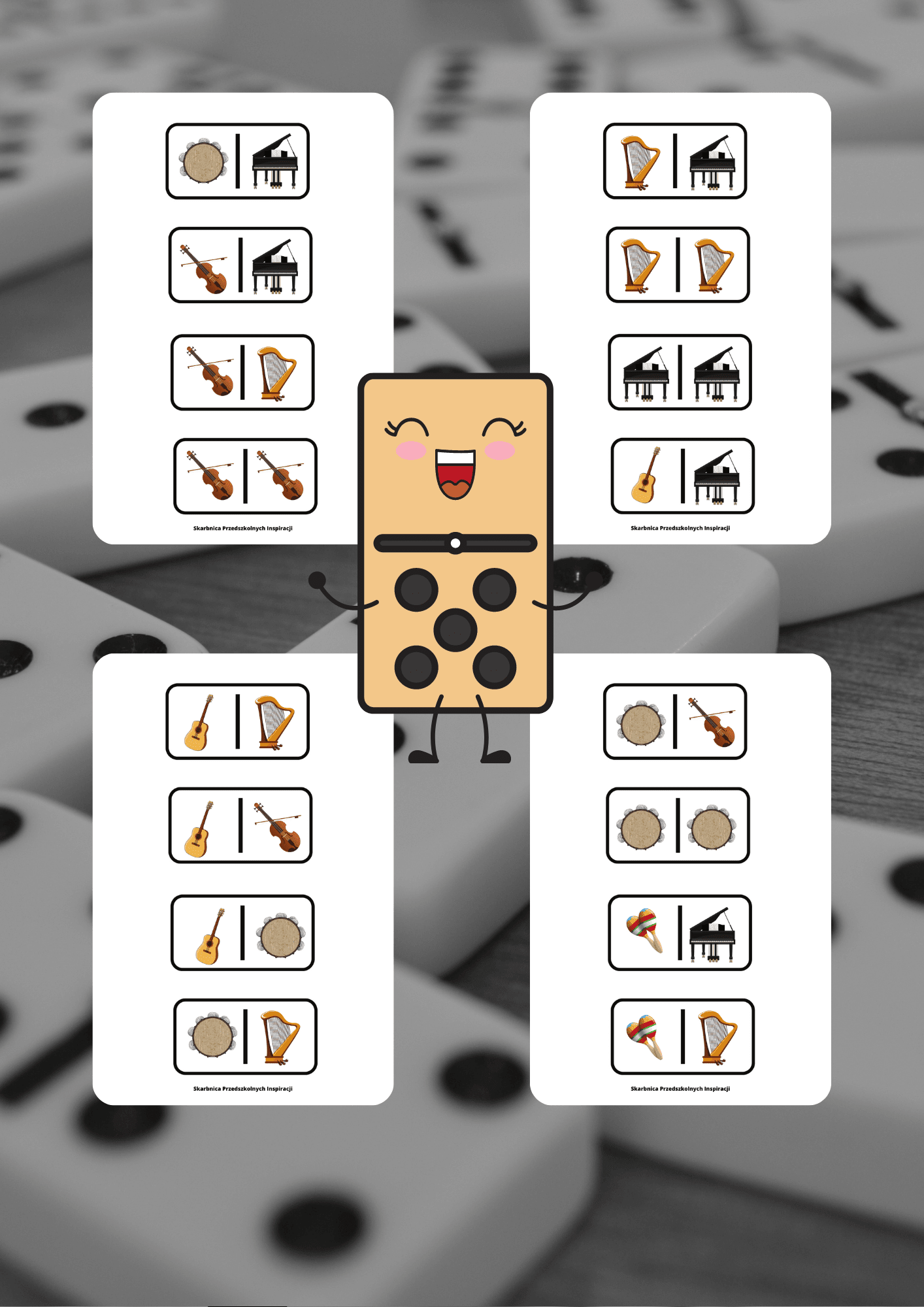 Gra Domino - Instrumenty muzyczne - edu - skarbnica.pl