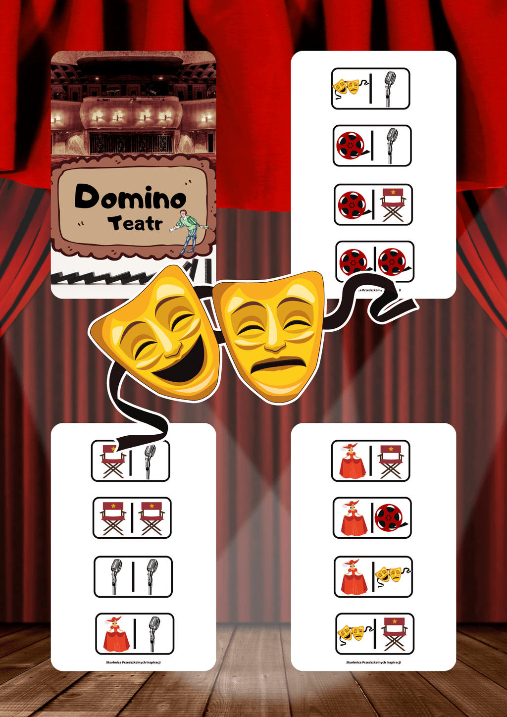 Gra Domino - Teatr PDF dla dzieci - edu - skarbnica.pl