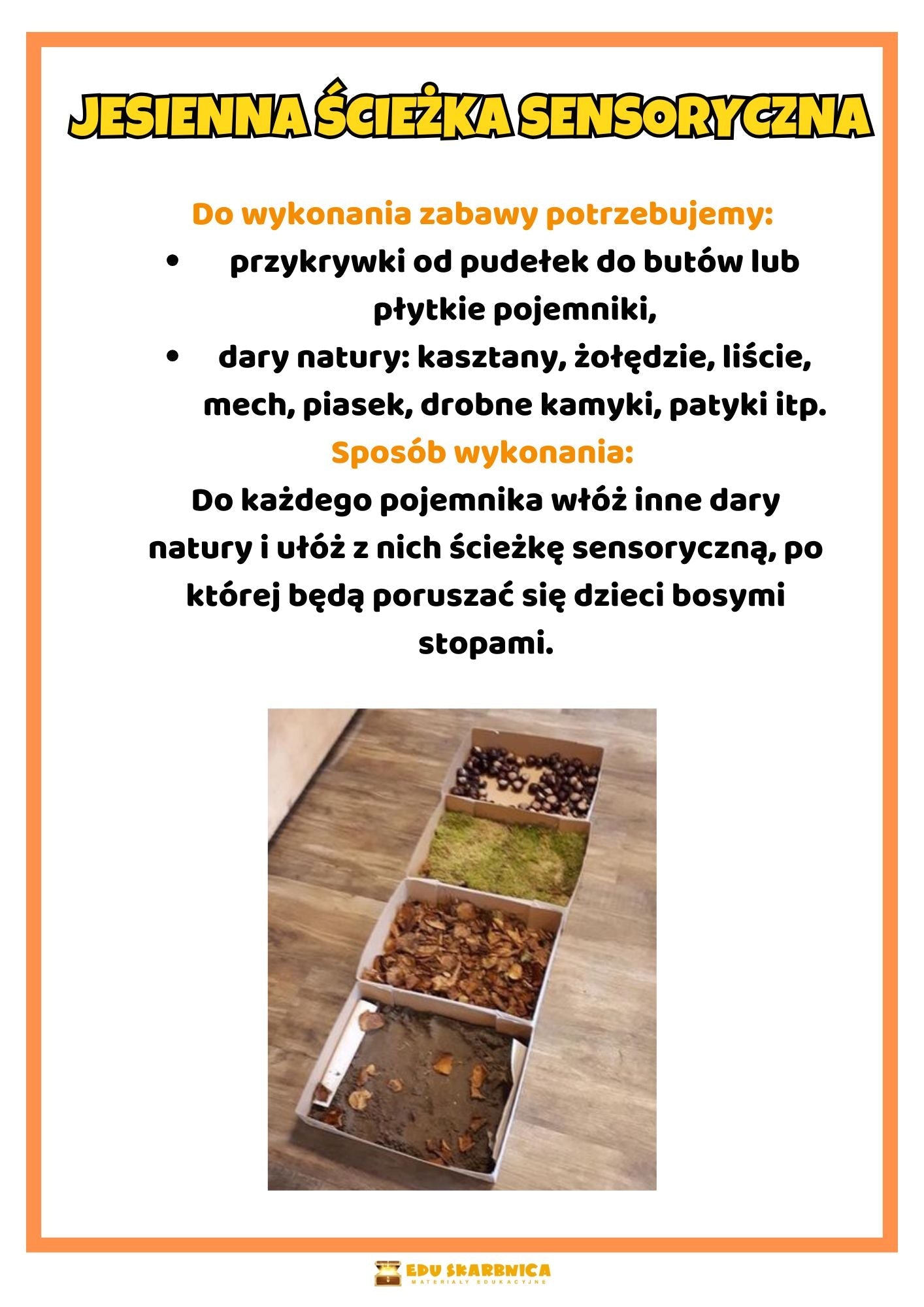 Jesienne zabawy sensoryczne - zestaw PDF - edu - skarbnica.pl