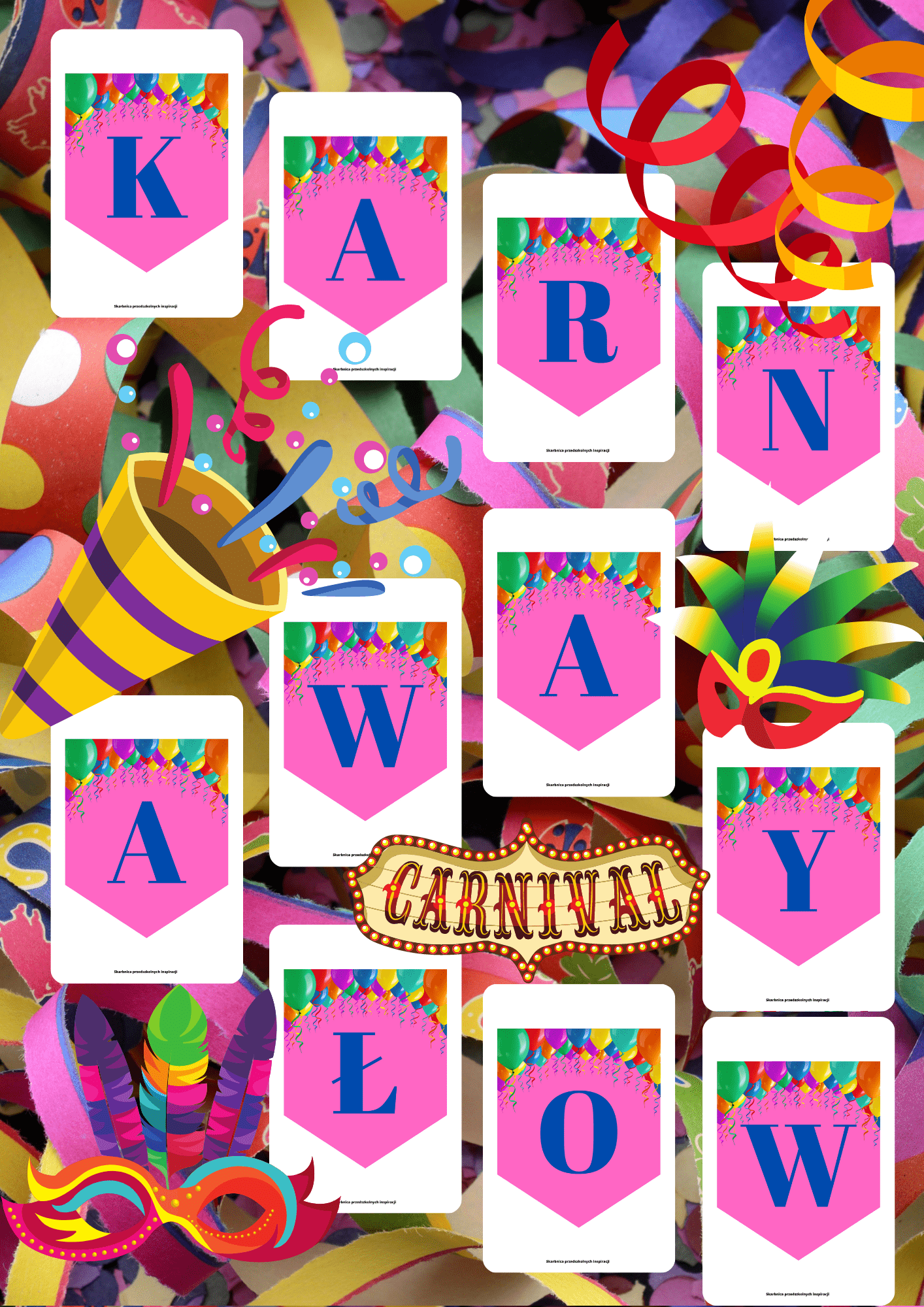 Karnawał - mini zestaw PDF dla dzieci - edu - skarbnica.pl