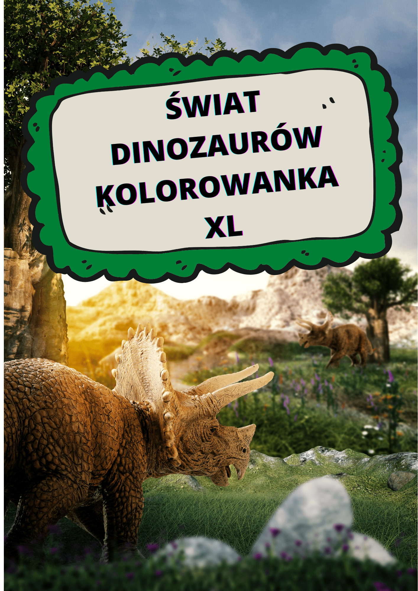 Kolorowanka XL - Dinozaury PDF - edu - skarbnica.pl