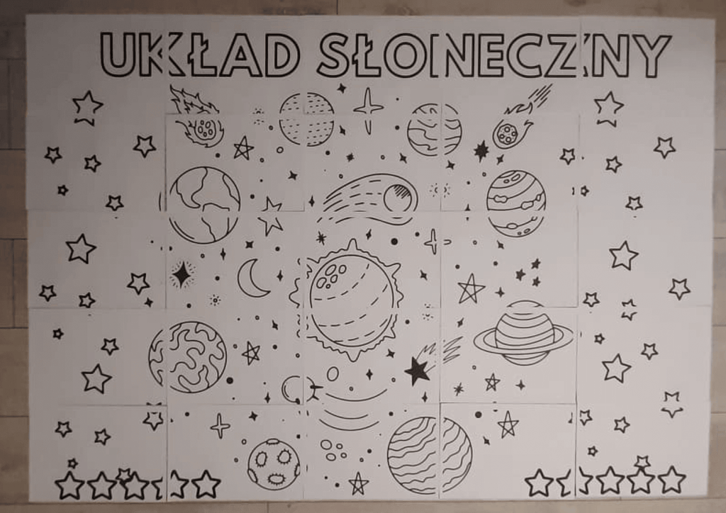 Kolorowanka XL - Kosmos PDF dla dzieci - edu - skarbnica.pl