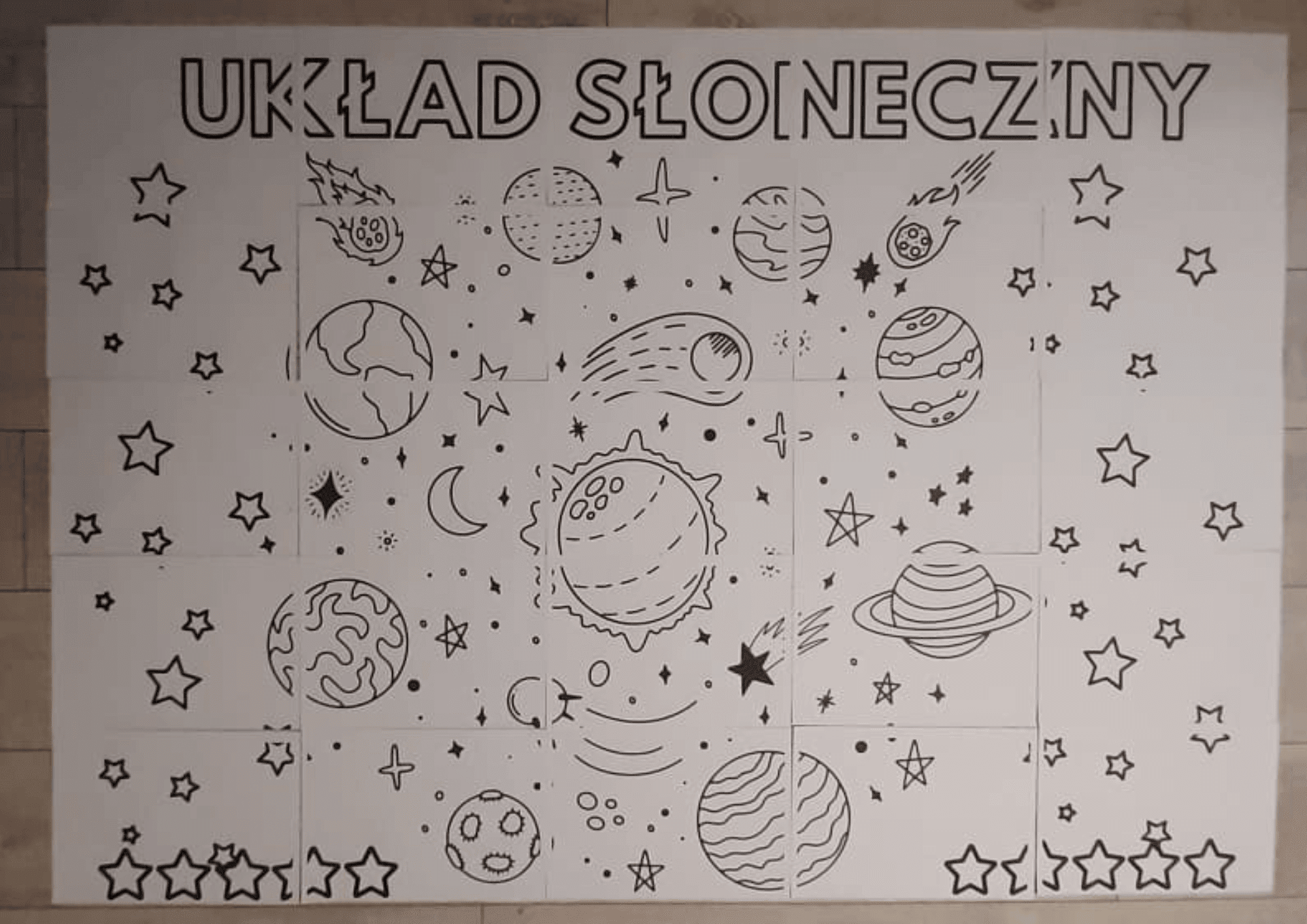 Kolorowanka XL - Kosmos PDF dla dzieci - edu - skarbnica.pl