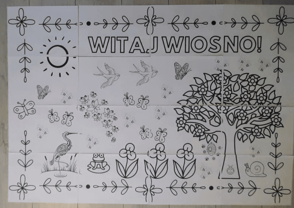 Kolorowanka XXL - Wiosna PDF dla dzieci - edu - skarbnica.pl