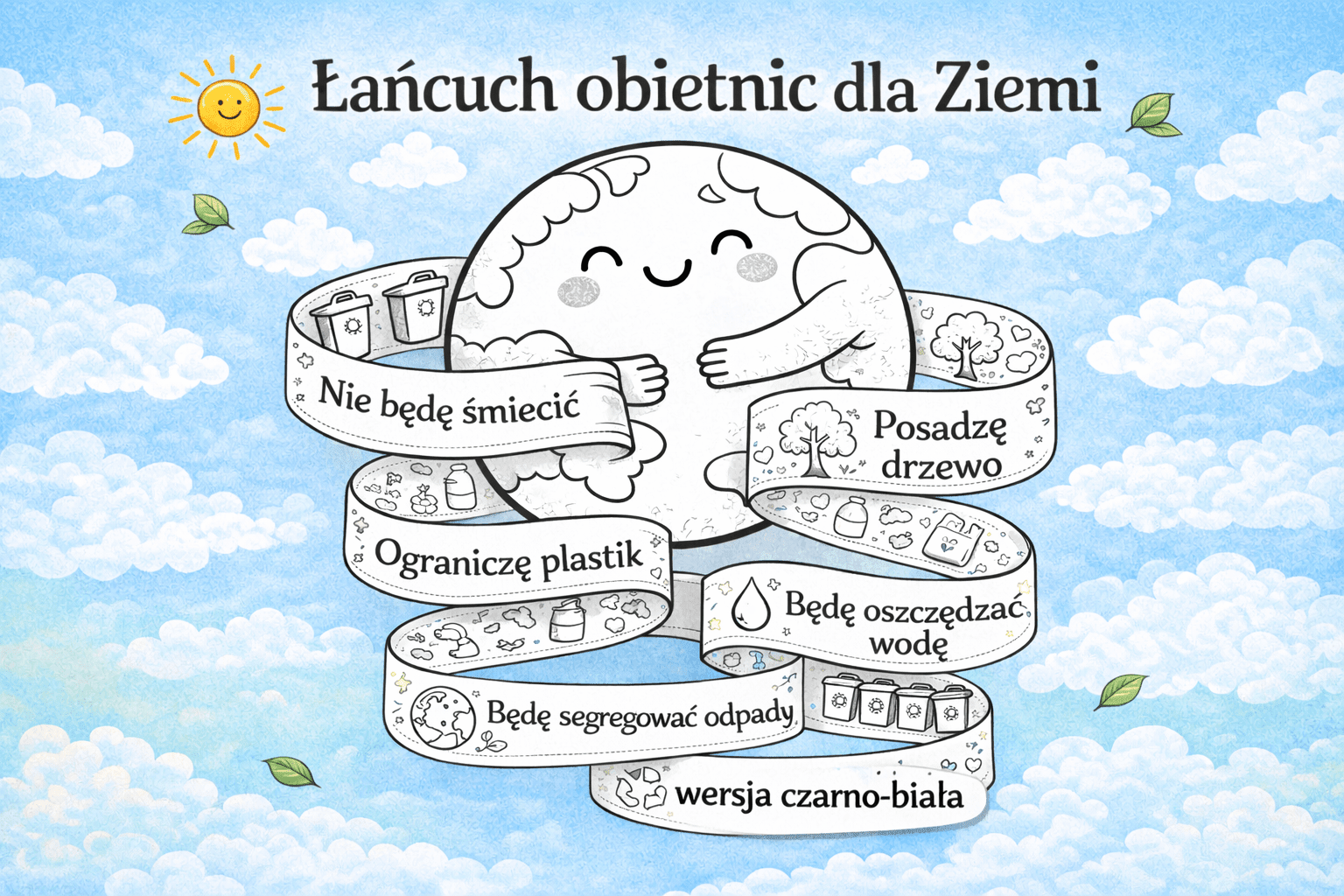 „Łańcuch obietnic dla ziemi” - wersja czarno - biała - edu - skarbnica.pl