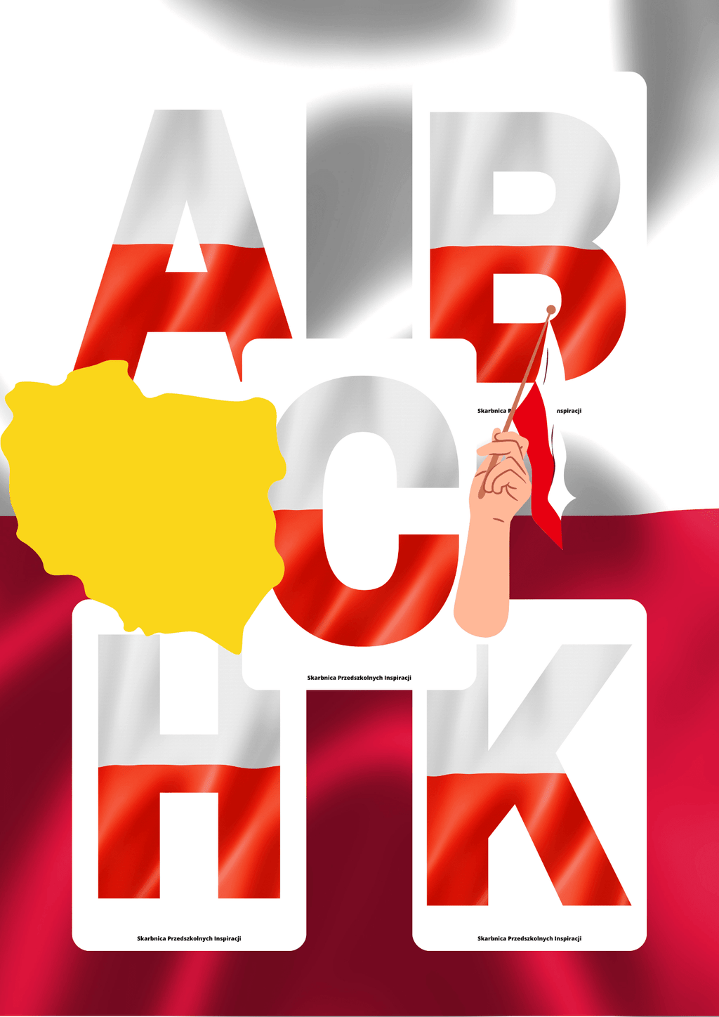 Literki i cyferki - wzór polska - edu - skarbnica.pl
