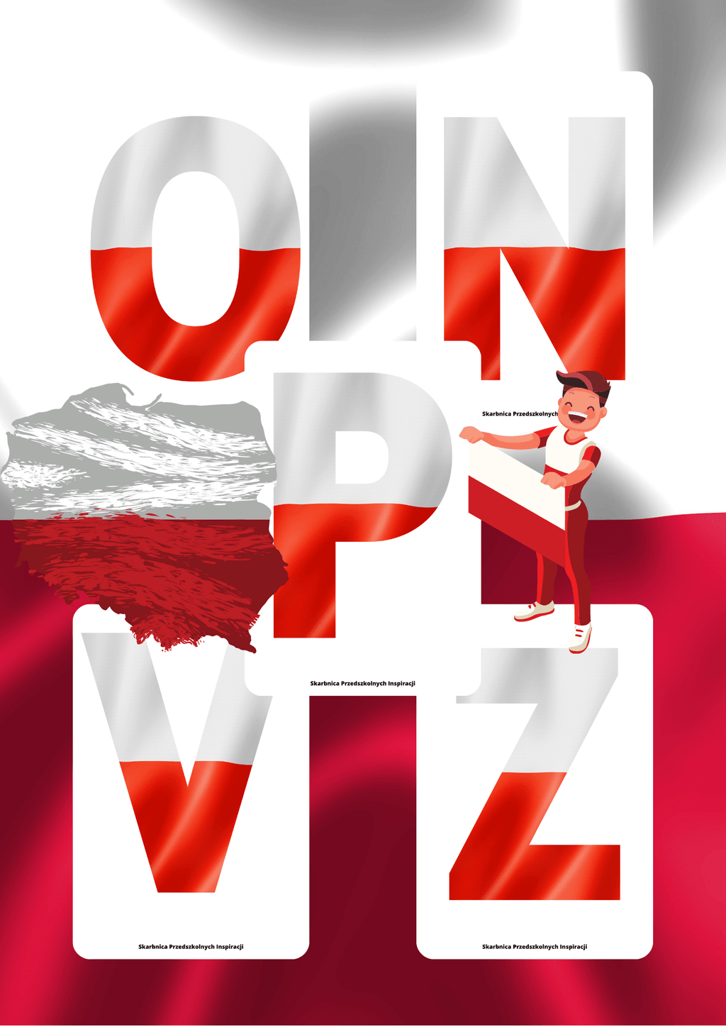 Literki i cyferki - wzór polska - edu - skarbnica.pl