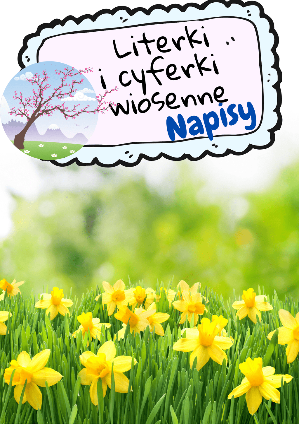 Literki i cyferki - wzór wiosenne - edu - skarbnica.pl