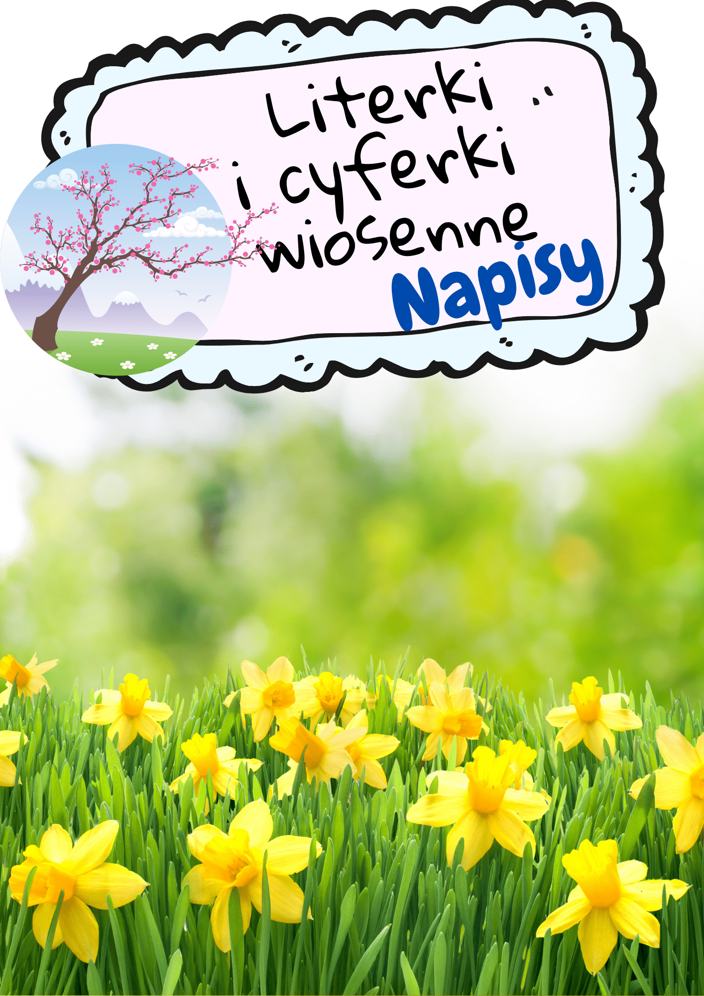 Literki i cyferki - wzór wiosenne - edu - skarbnica.pl