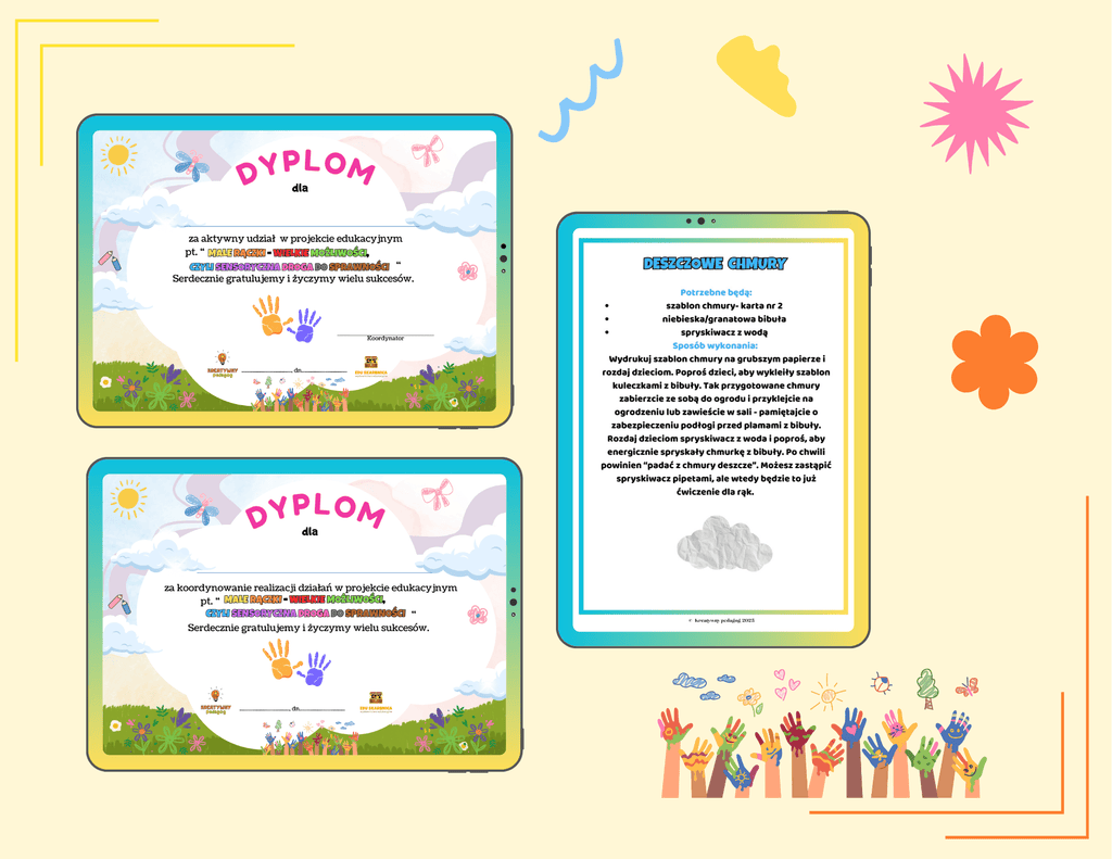 „Małe rączki – wielkie możliwości, czyli sensoryczna droga do sprawności - projekt edukacyjny - edu - skarbnica.pl