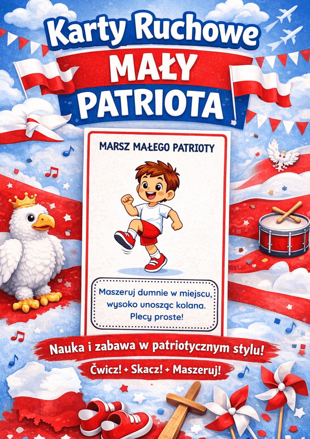 „Mały patriota” - karty ruchowe - edu - skarbnica.pl