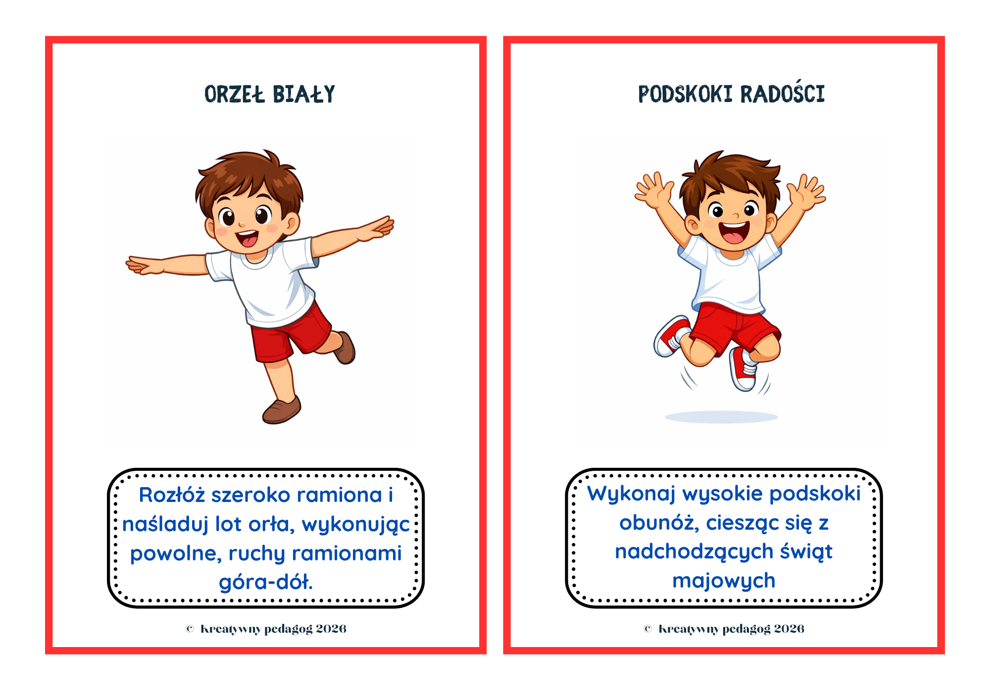 „Mały patriota” - karty ruchowe - edu - skarbnica.pl