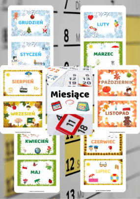 Miesiące zestaw edukacyjny PDF dla dzieci - edu - skarbnica.pl