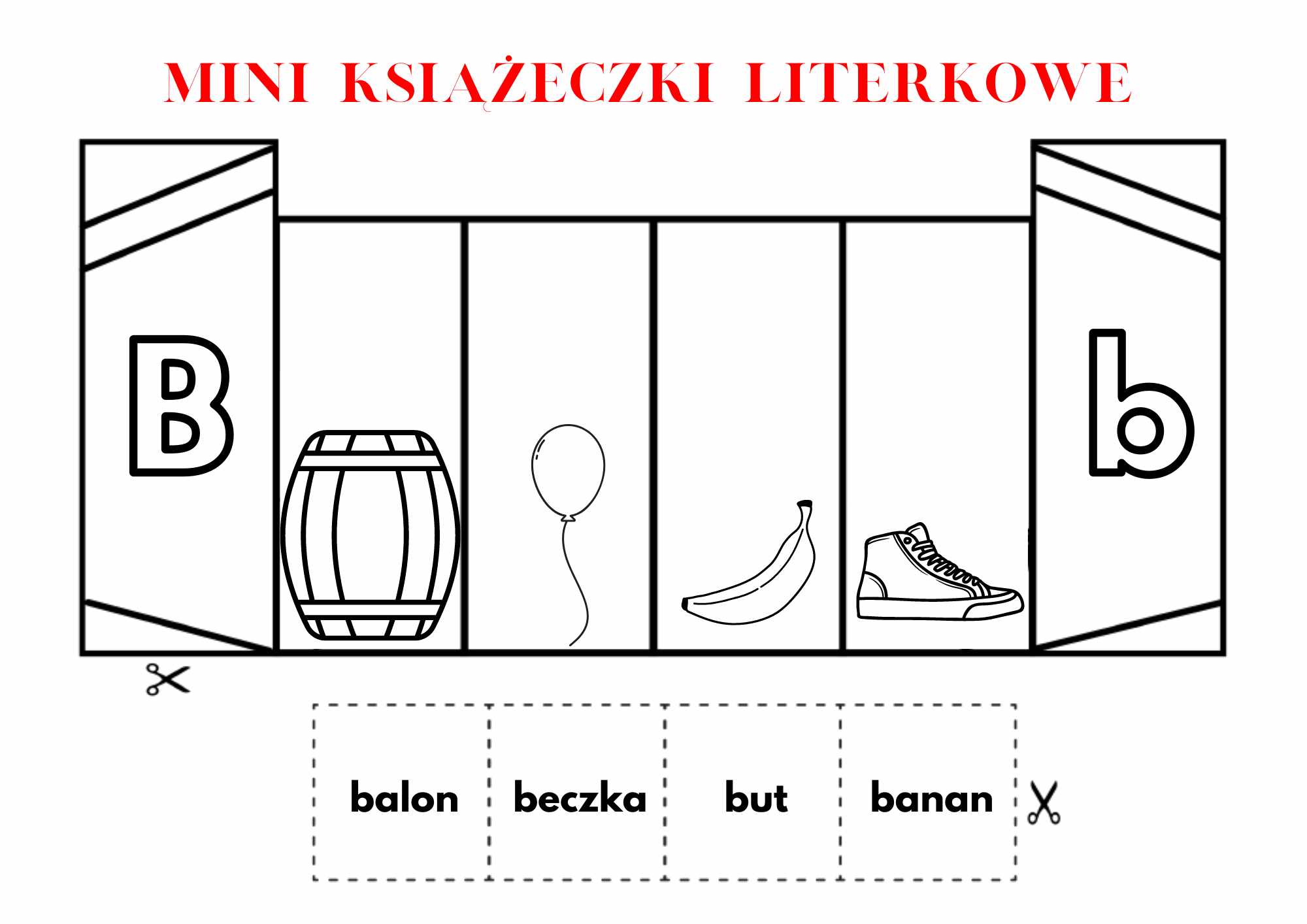 Mini książeczki literkowe - zestaw PDF - edu - skarbnica.pl