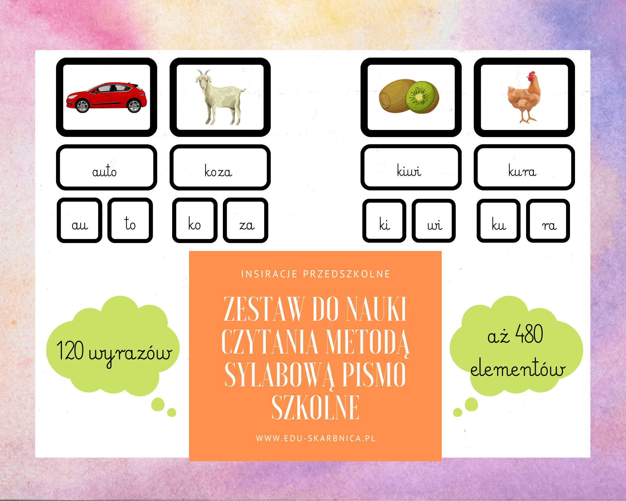 Nauka czytania metodą sylabową - pismo szkolne - edu - skarbnica.pl