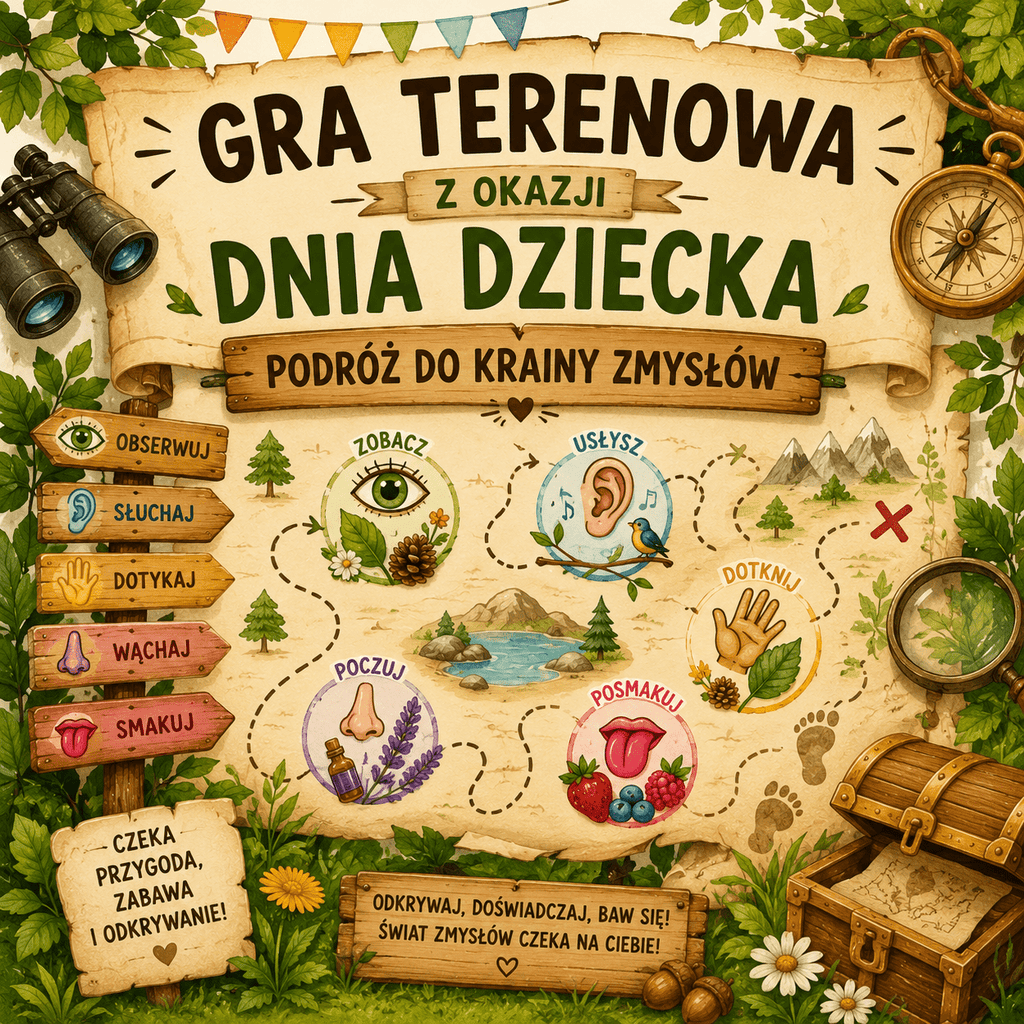 Podróż do Krainy Zmysłów - gra terenowa - edu - skarbnica.pl