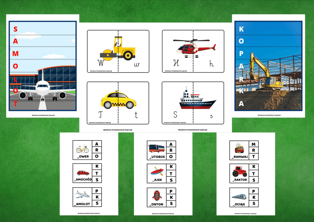 Pojazdy i środki transportu zestaw PDF dla dzieci - edu - skarbnica.pl