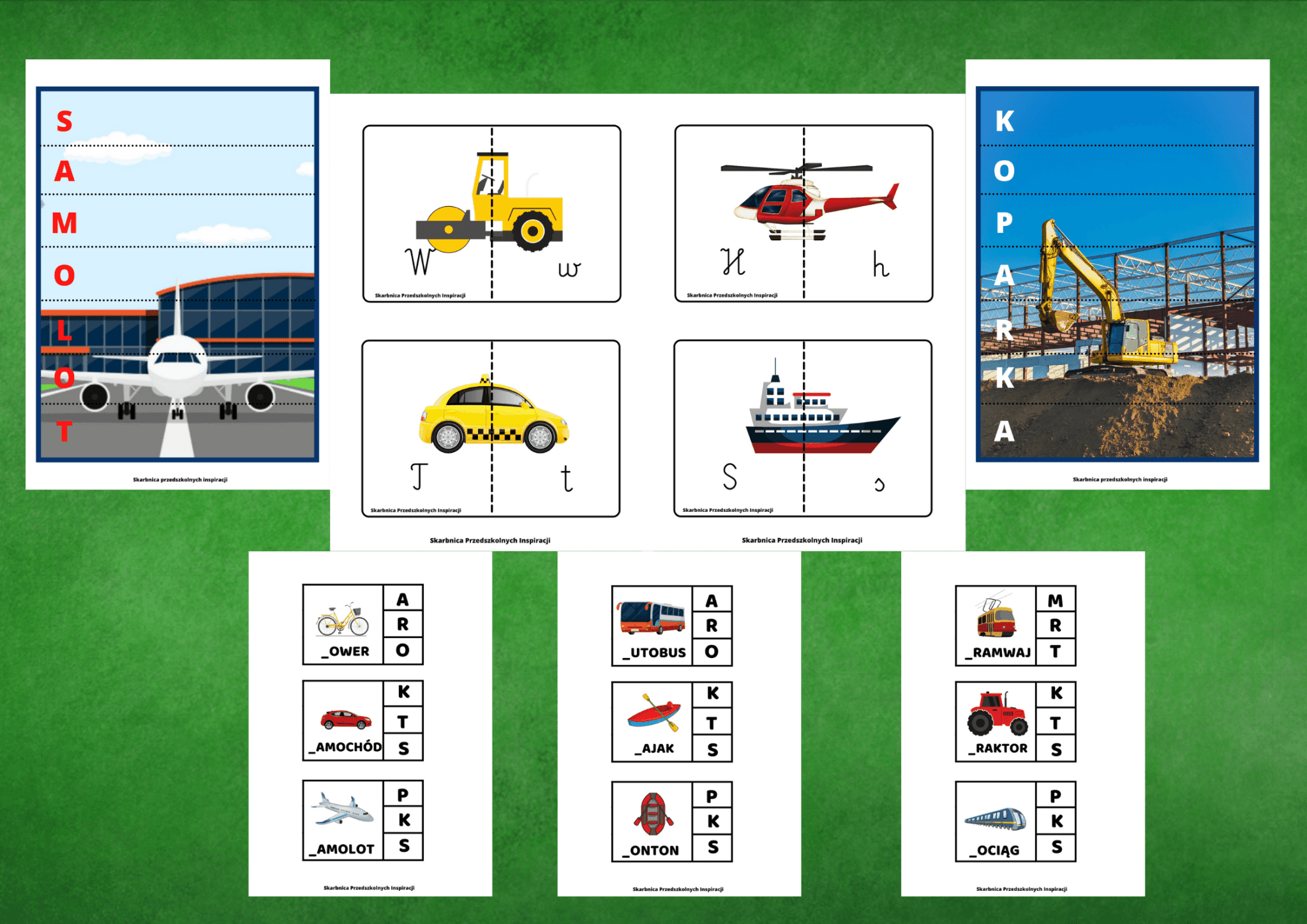 Pojazdy i środki transportu zestaw PDF dla dzieci - edu - skarbnica.pl