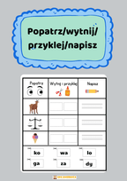 Popatrz, wytnij, przyklej i napisz - edu - skarbnica.pl