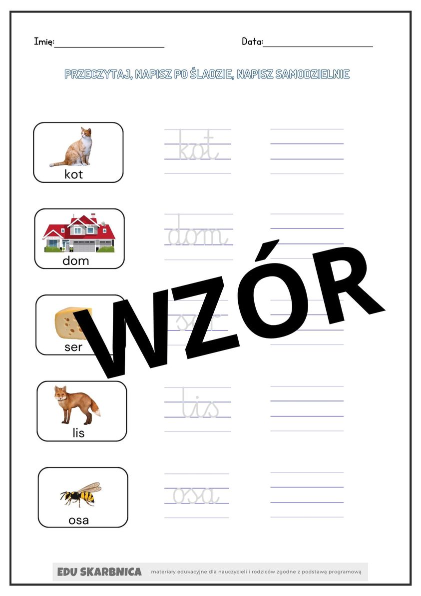 Przeczytaj, napisz PDF dla dzieci - edu - skarbnica.pl