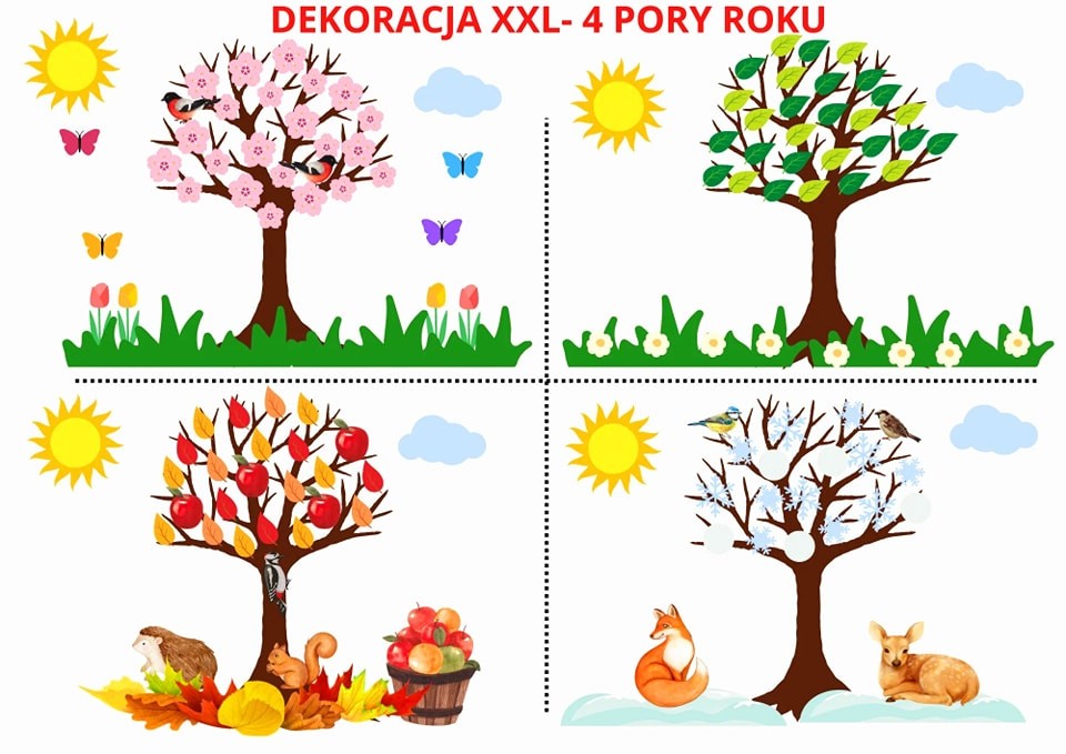 Dekoracja - drzewo 4 pory roku